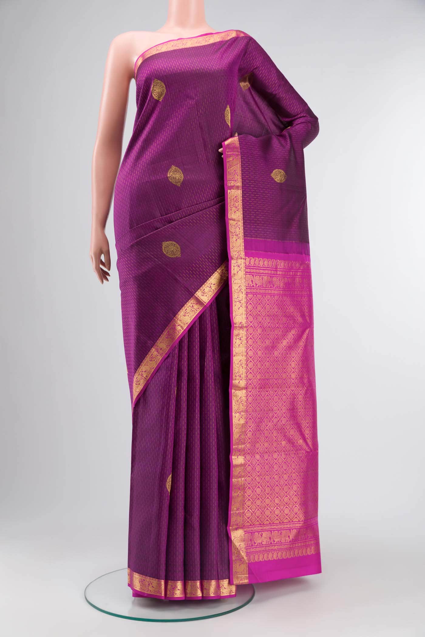 Purple Kanchipuram Silk Saree