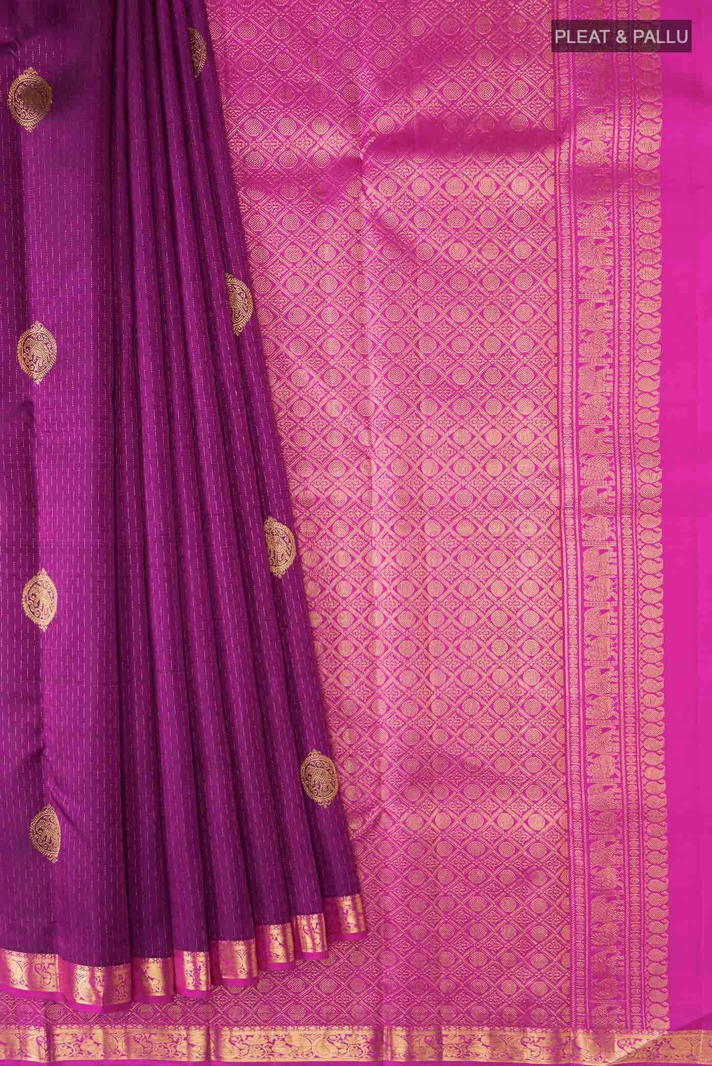Purple Kanchipuram Silk Saree