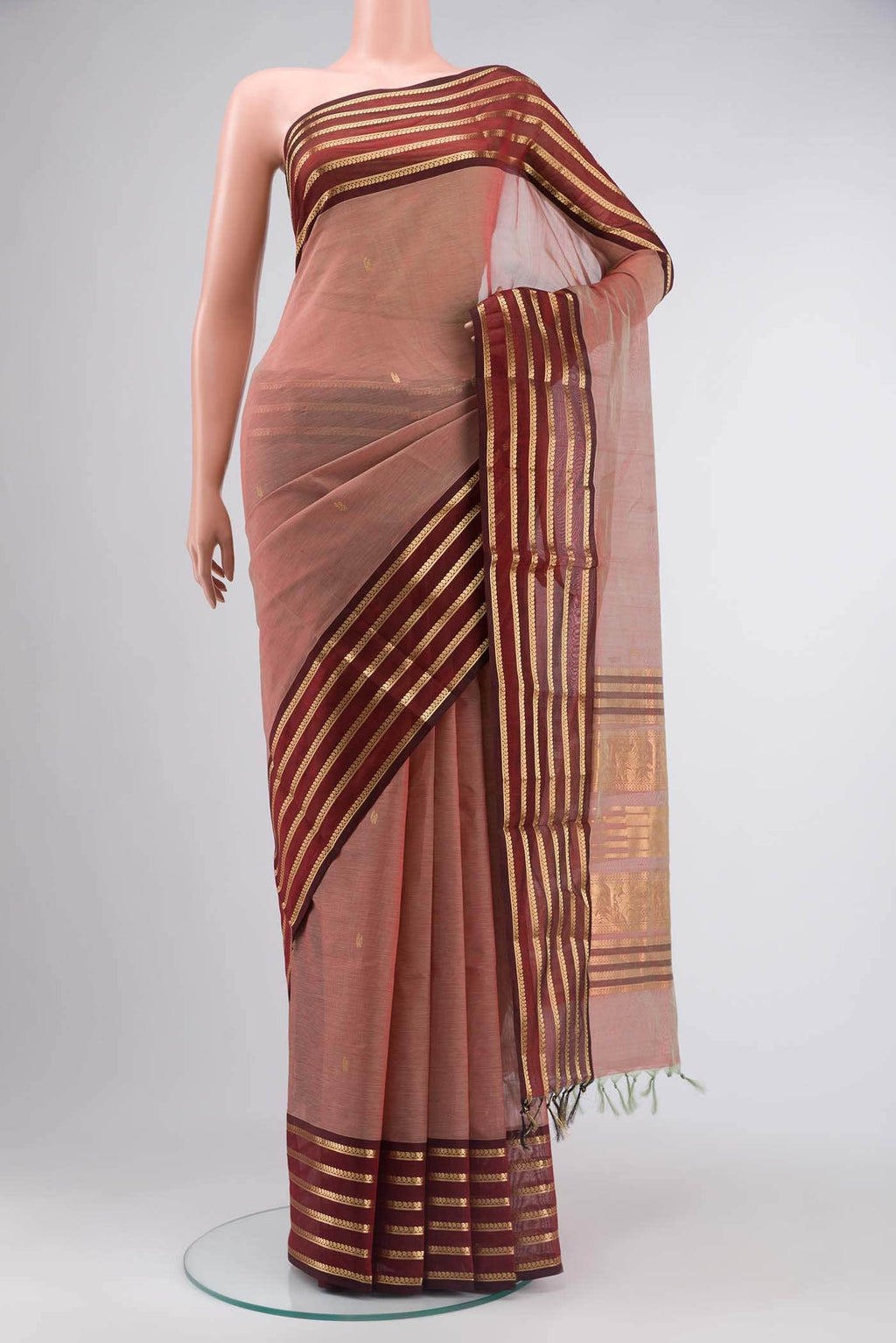 Brown Silk Cotton Saree