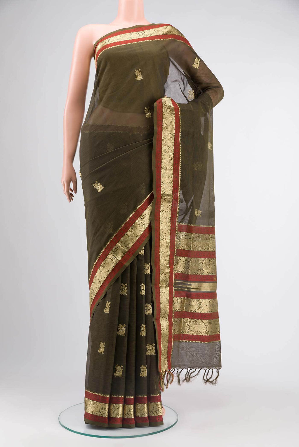 Green Silk Cotton Saree