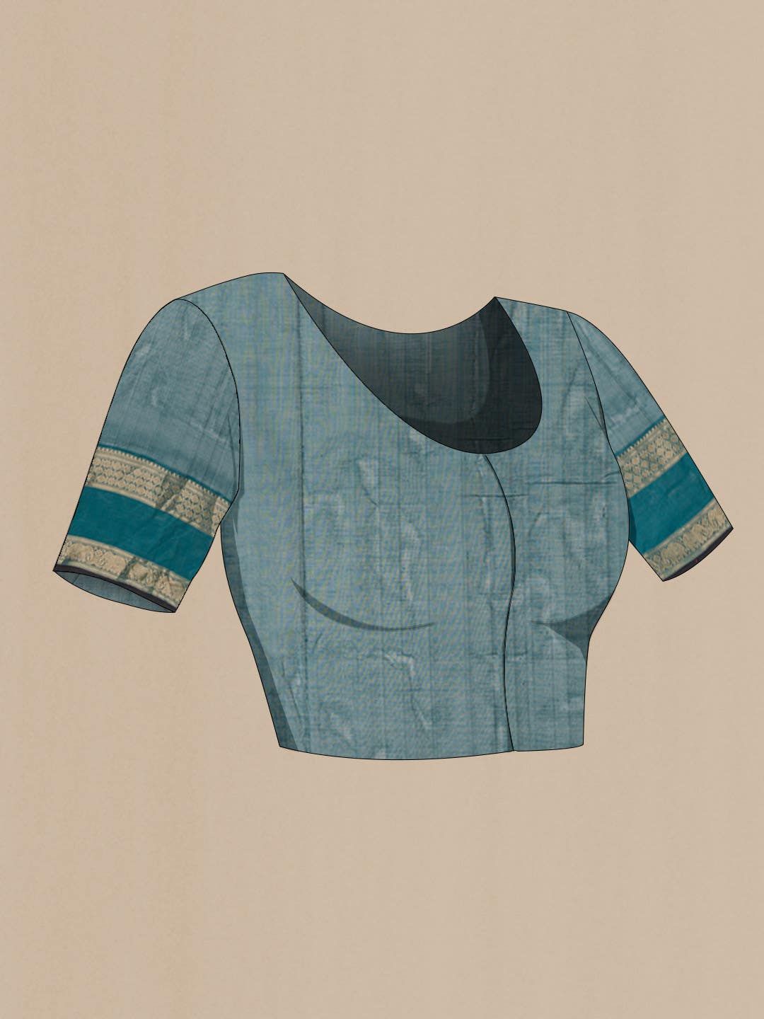 Teal Silk Cotton Saree