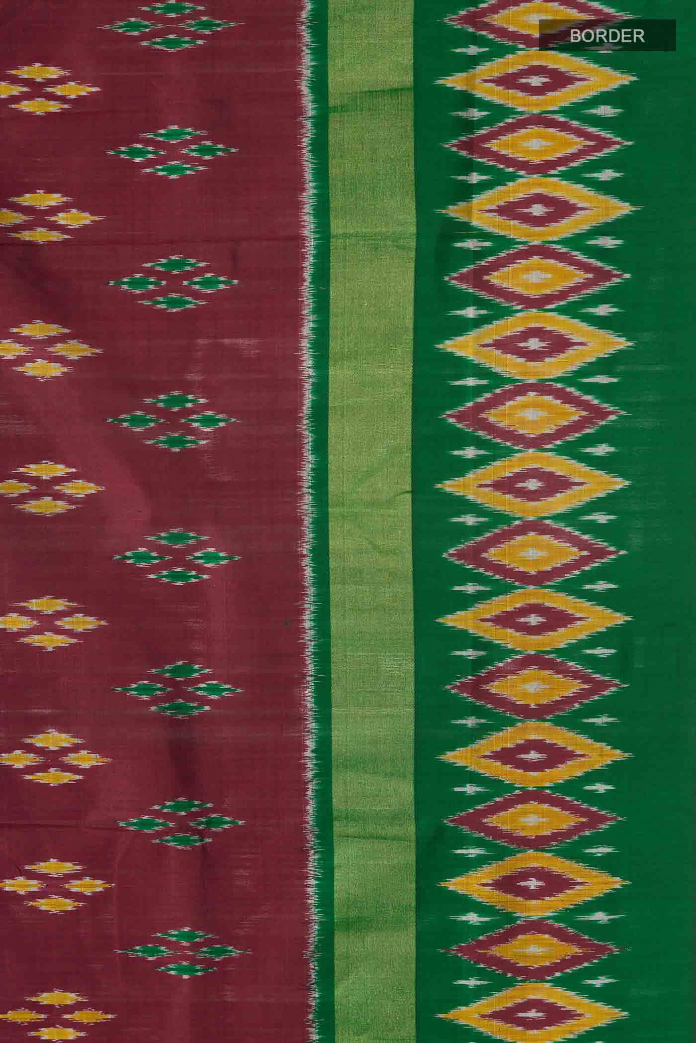 Maroon Pochampally Silk Saree