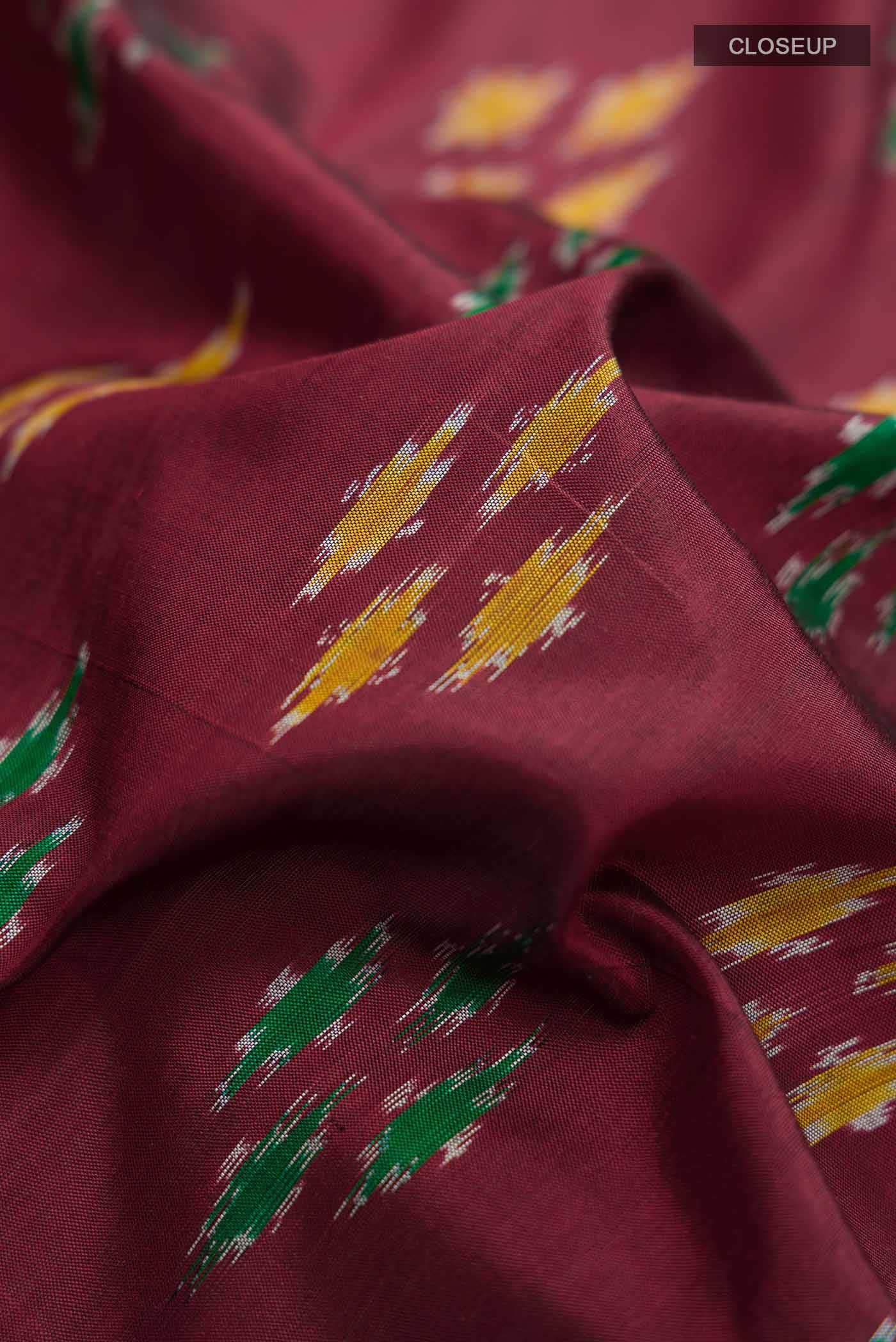 Maroon Pochampally Silk Saree