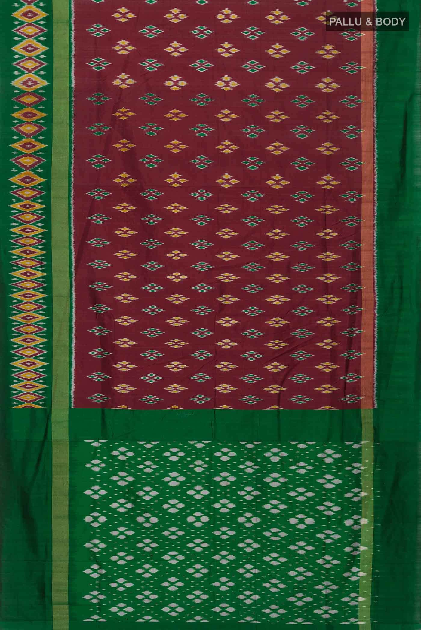 Maroon Pochampally Silk Saree