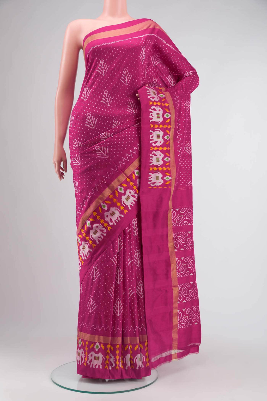 Pink Pochampally Silk Saree
