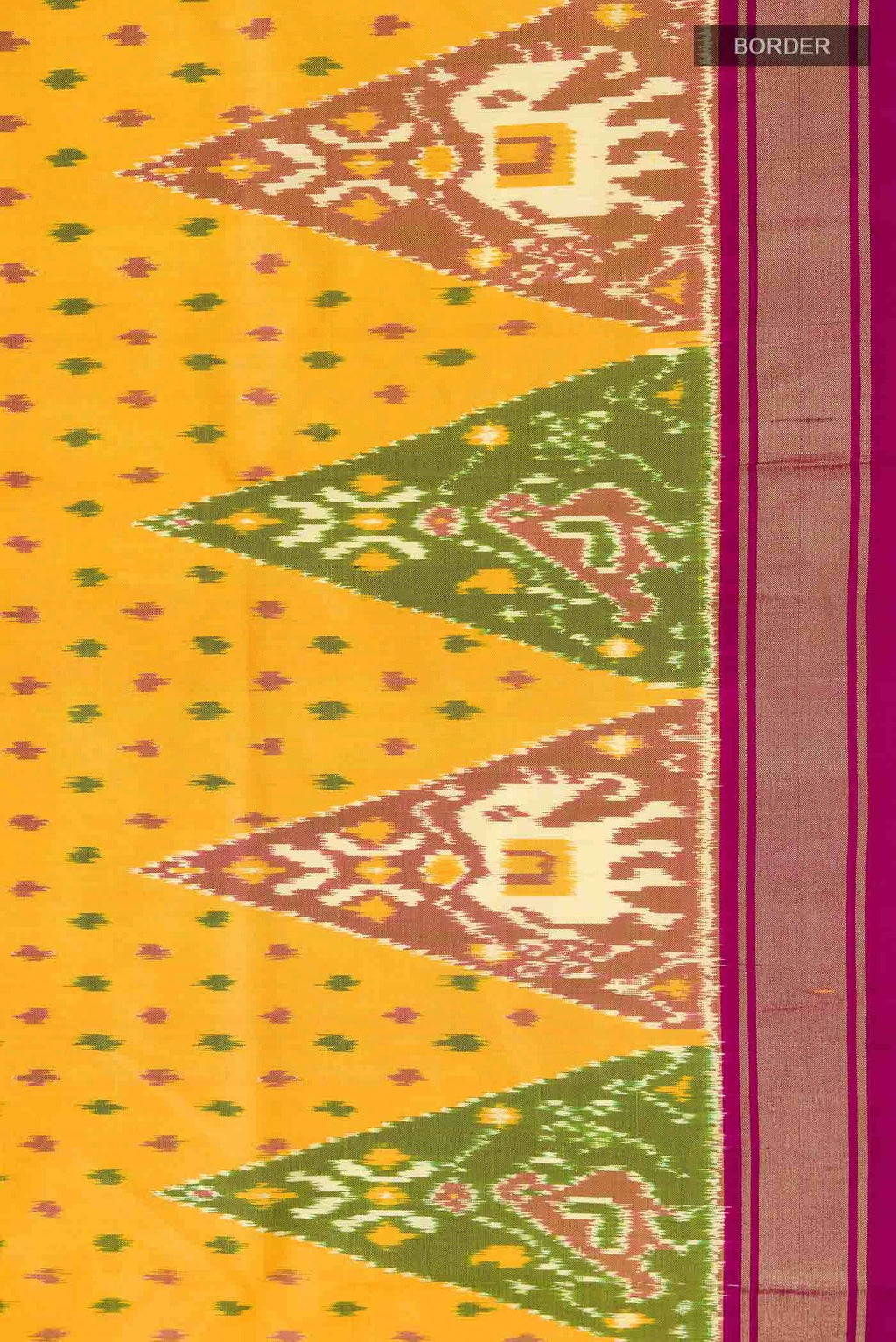 Yellow Pochampally Silk Saree