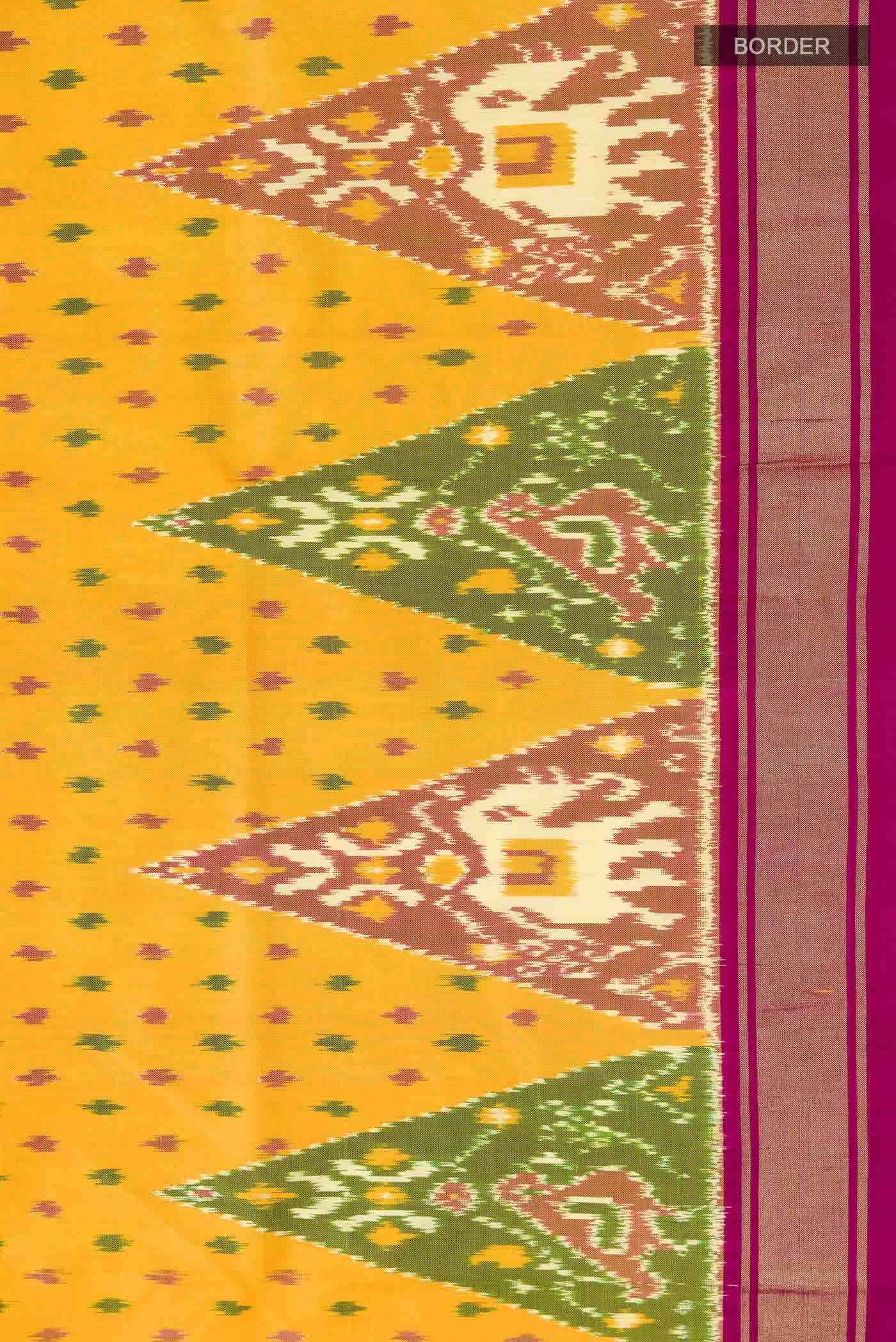 Yellow Pochampally Silk Saree