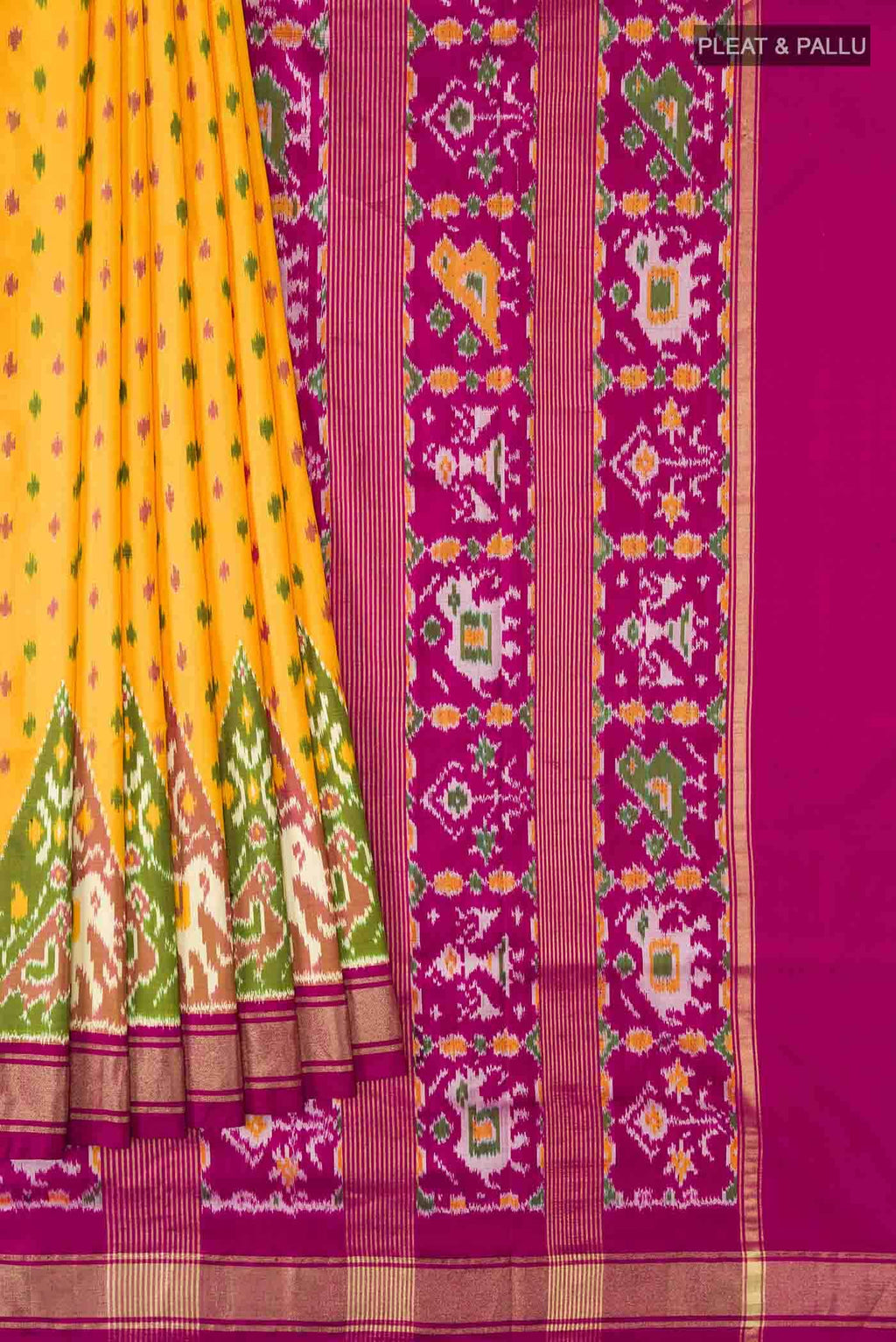 Yellow Pochampally Silk Saree