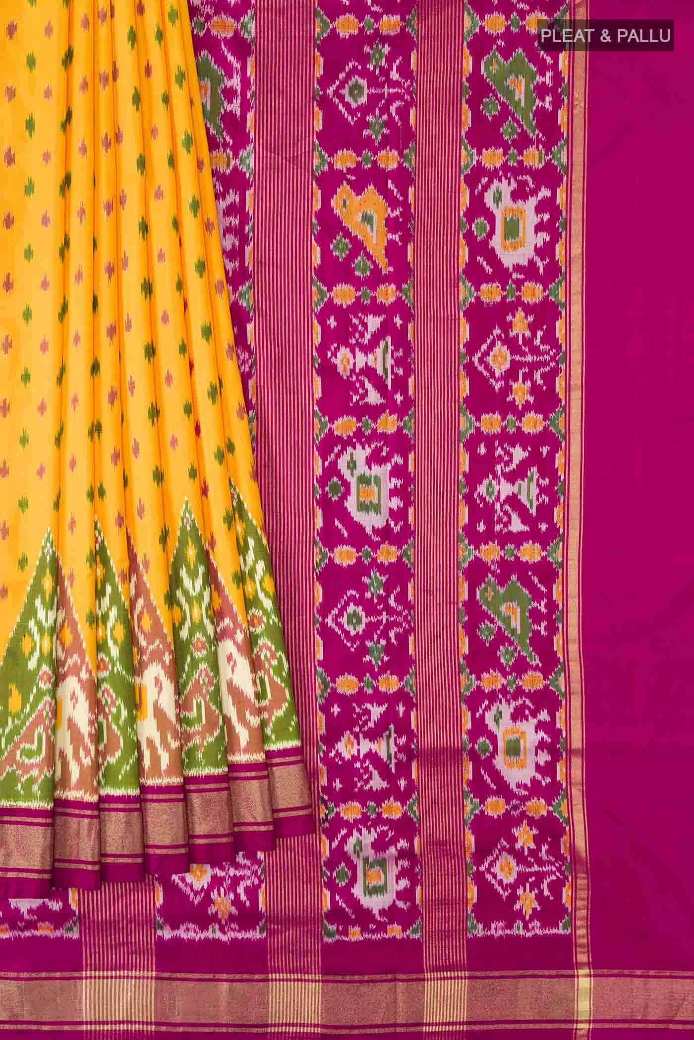 Yellow Pochampally Silk Saree
