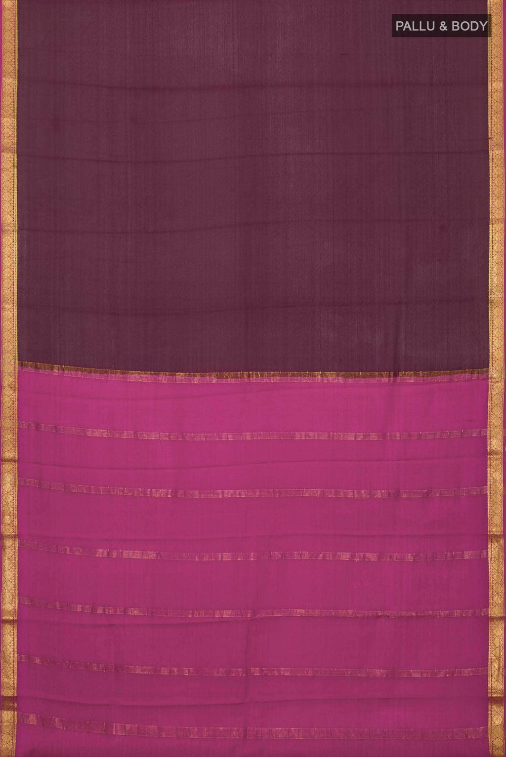 Brown Mysore Crepe Saree