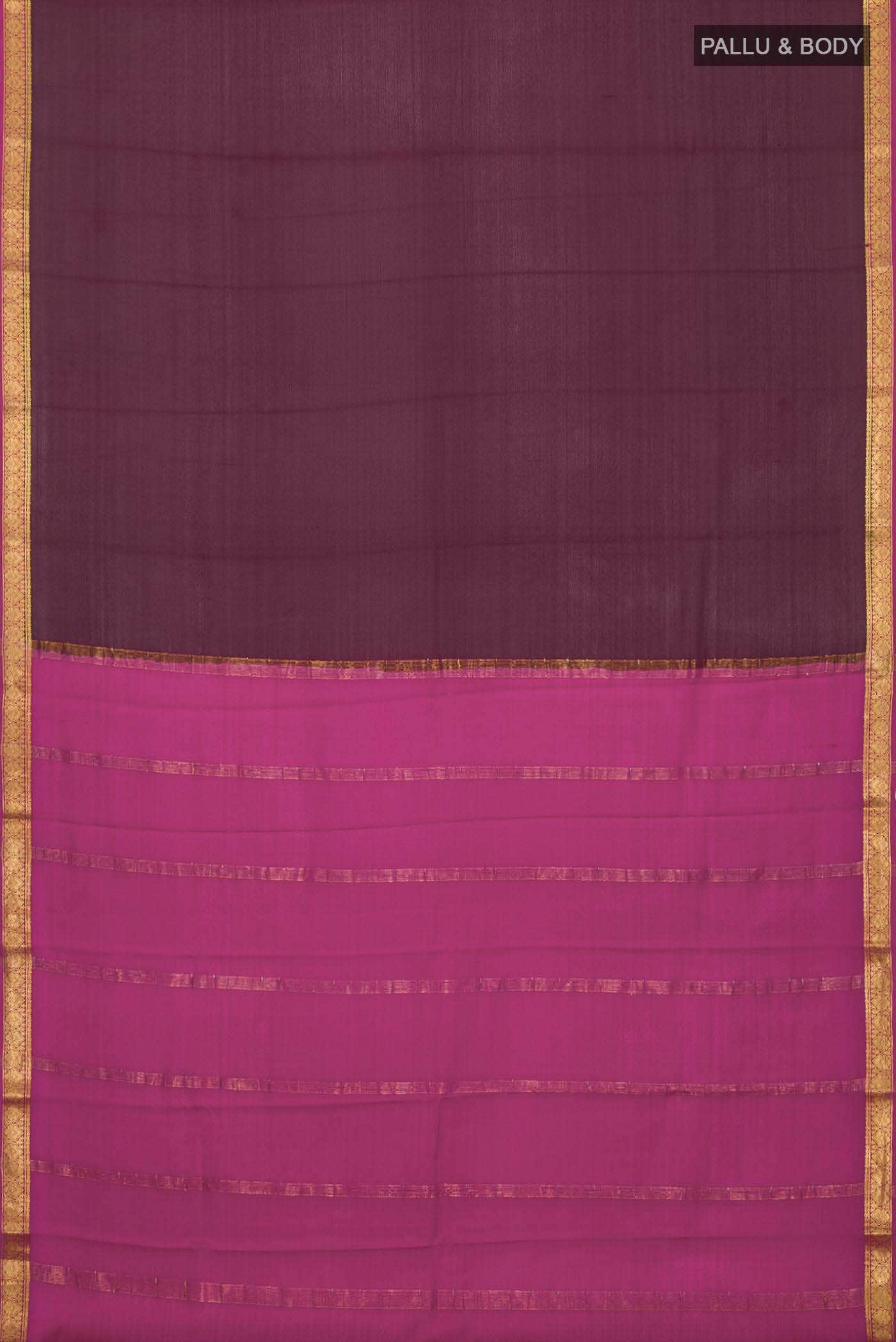 Brown Mysore Crepe Saree