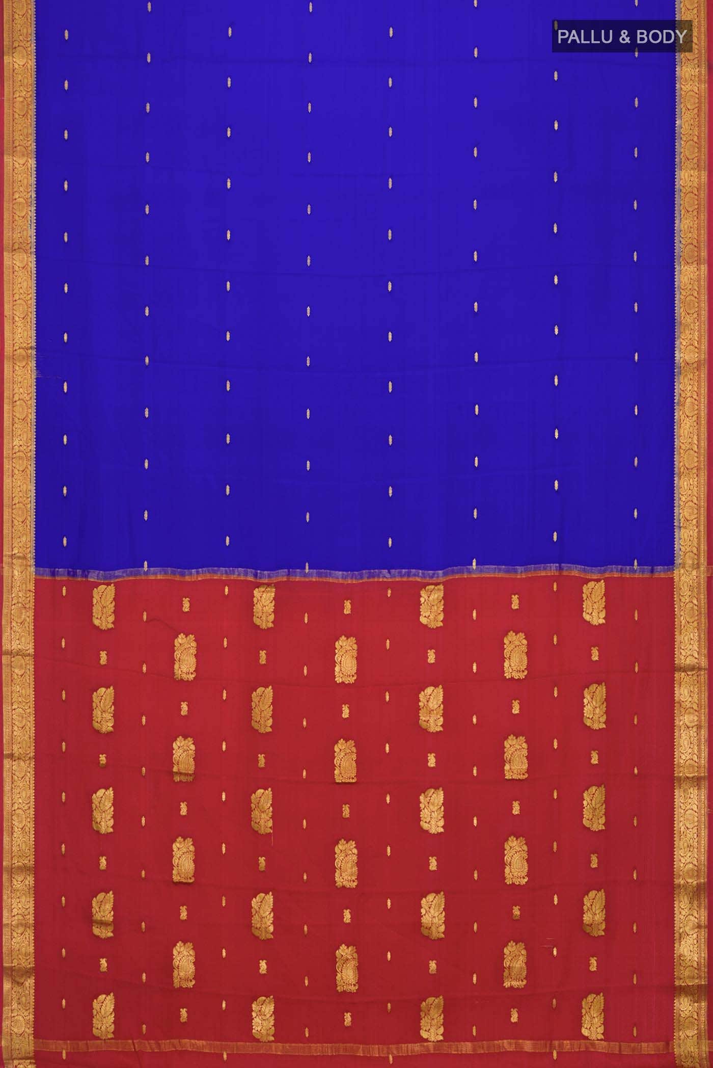 Blue Mysore Crepe Saree