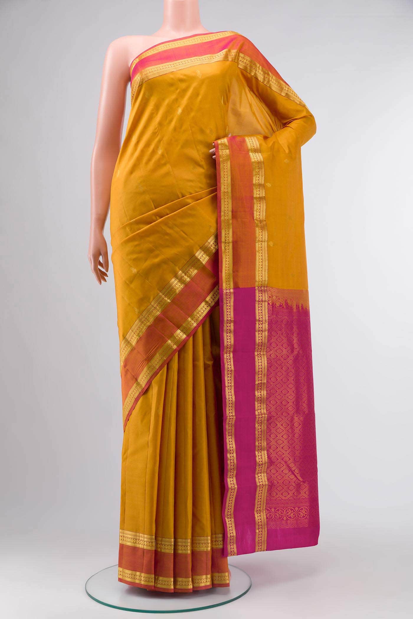 Yellow Kanchipuram Silk Saree