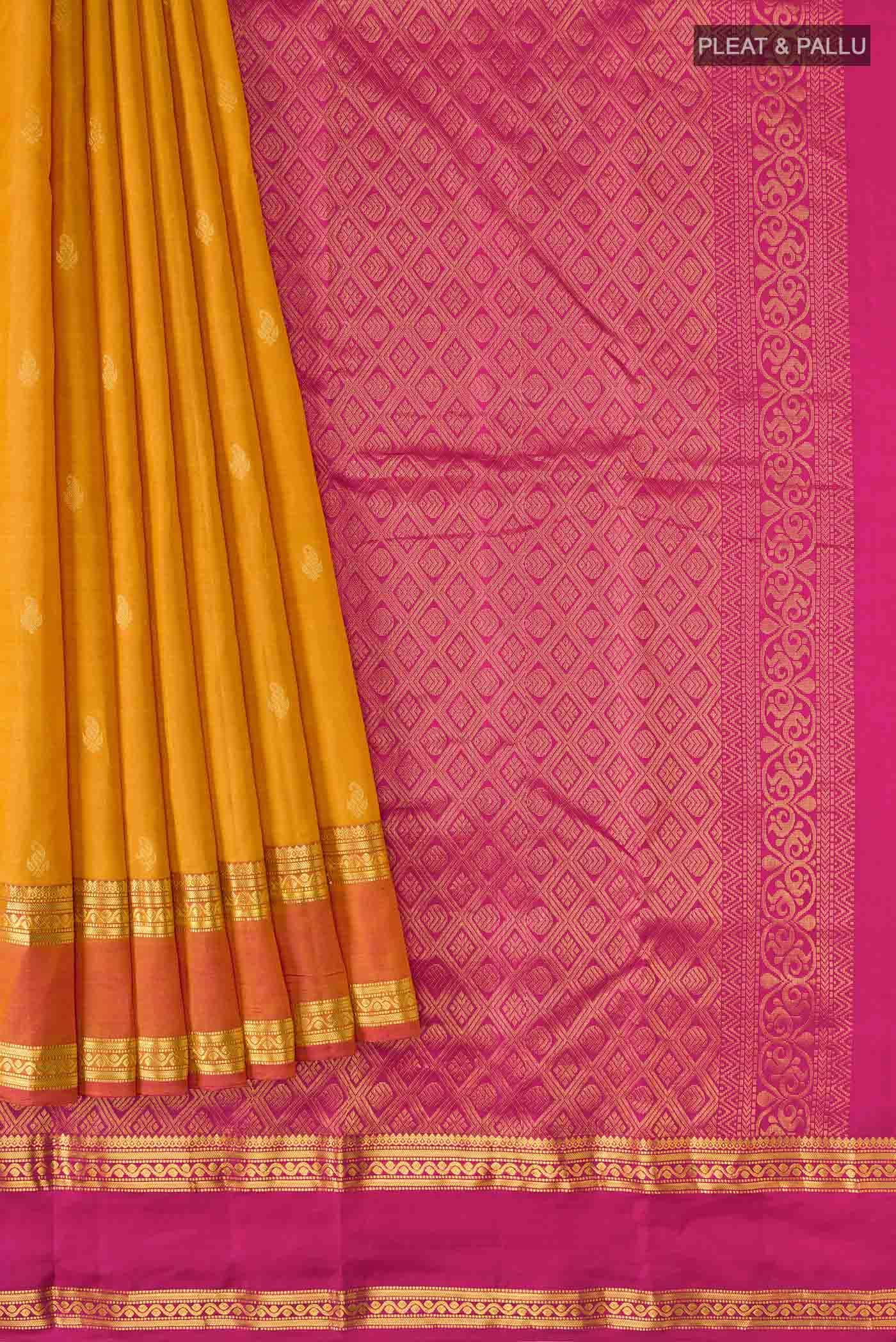 Yellow Kanchipuram Silk Saree