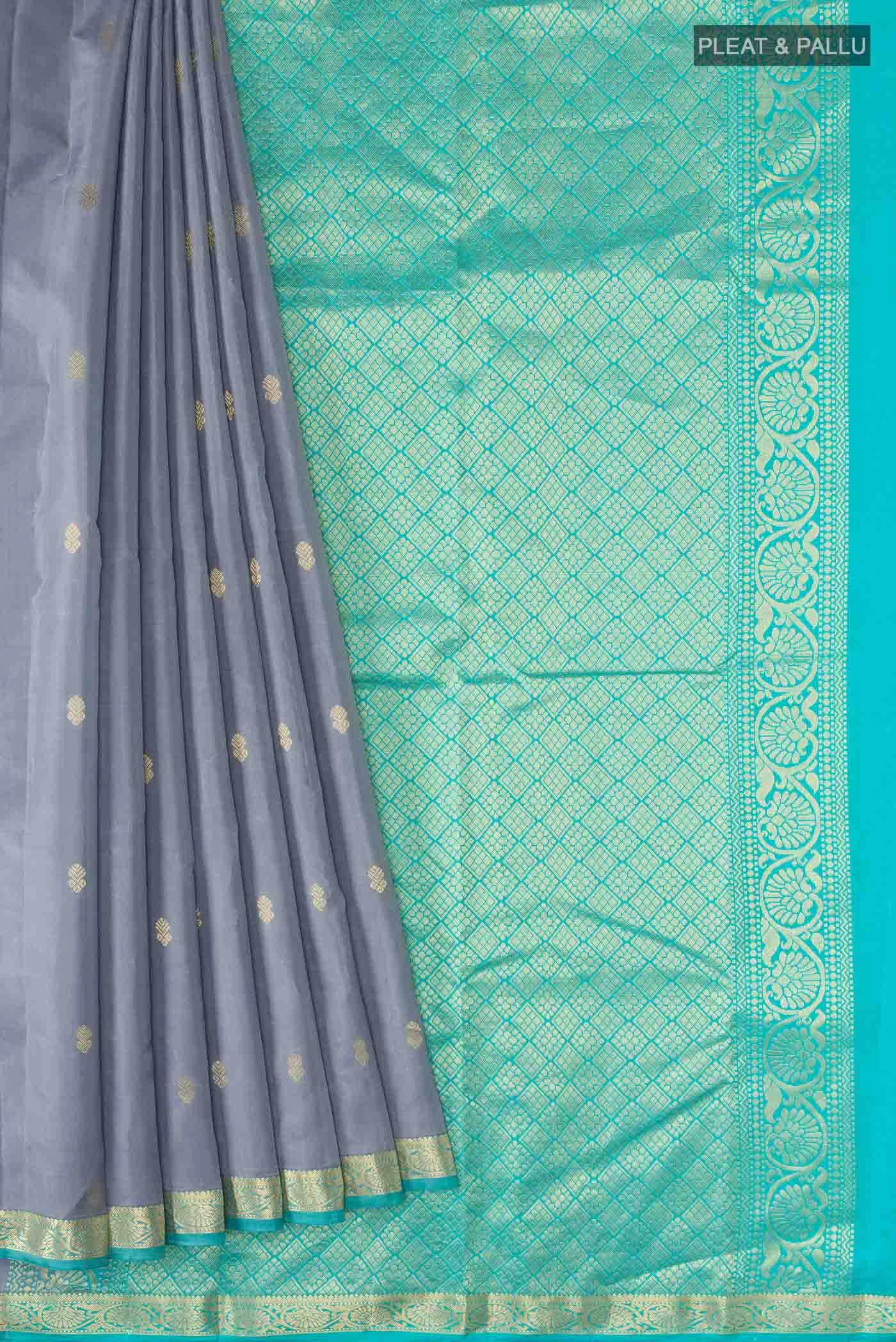 Grey Kanchipuram Silk Saree