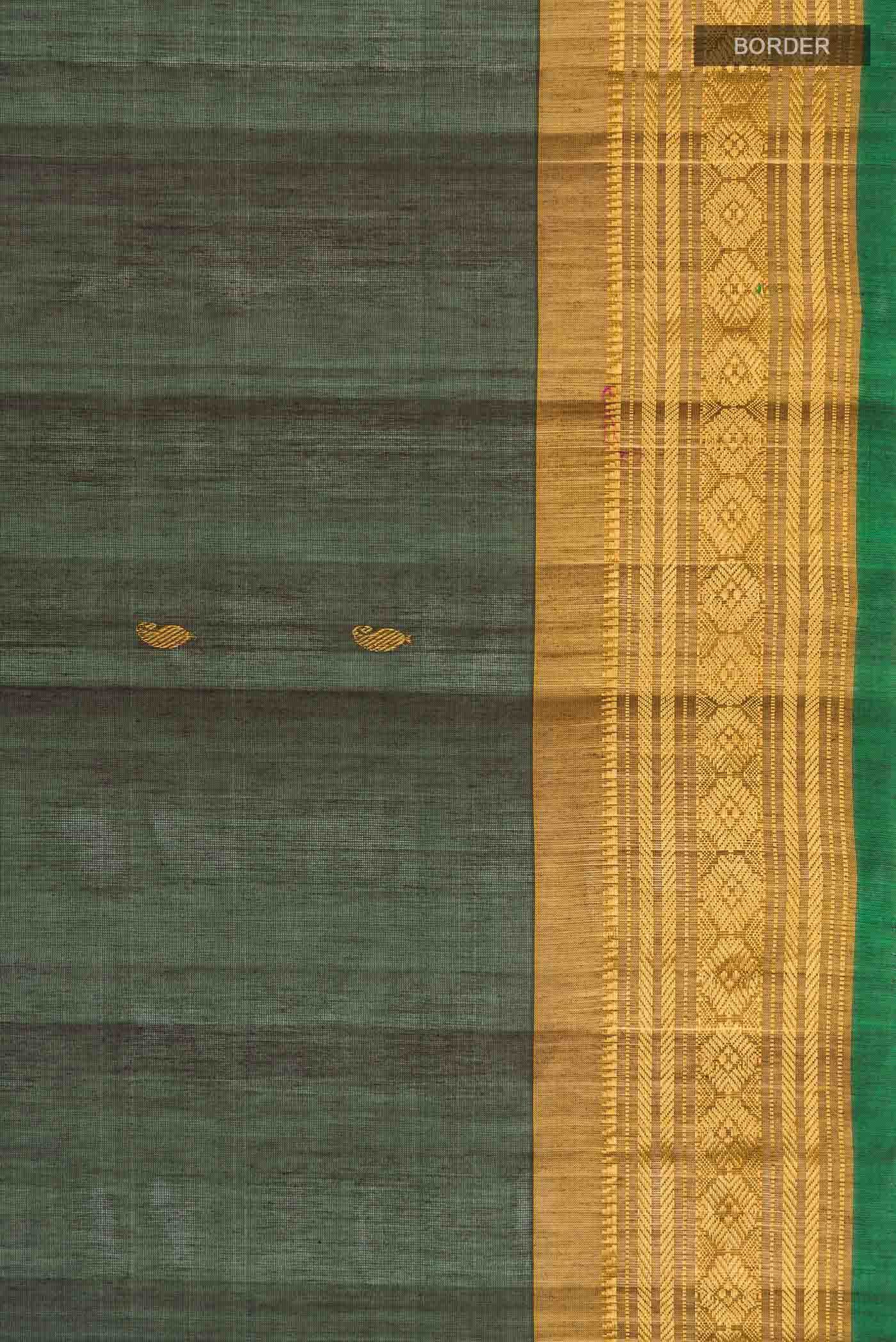 Green Gadwal Silk Cotton Saree