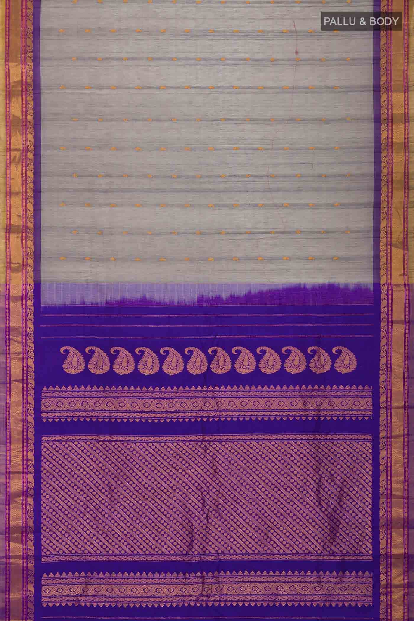 Grey Gadwal Silk Cotton Saree