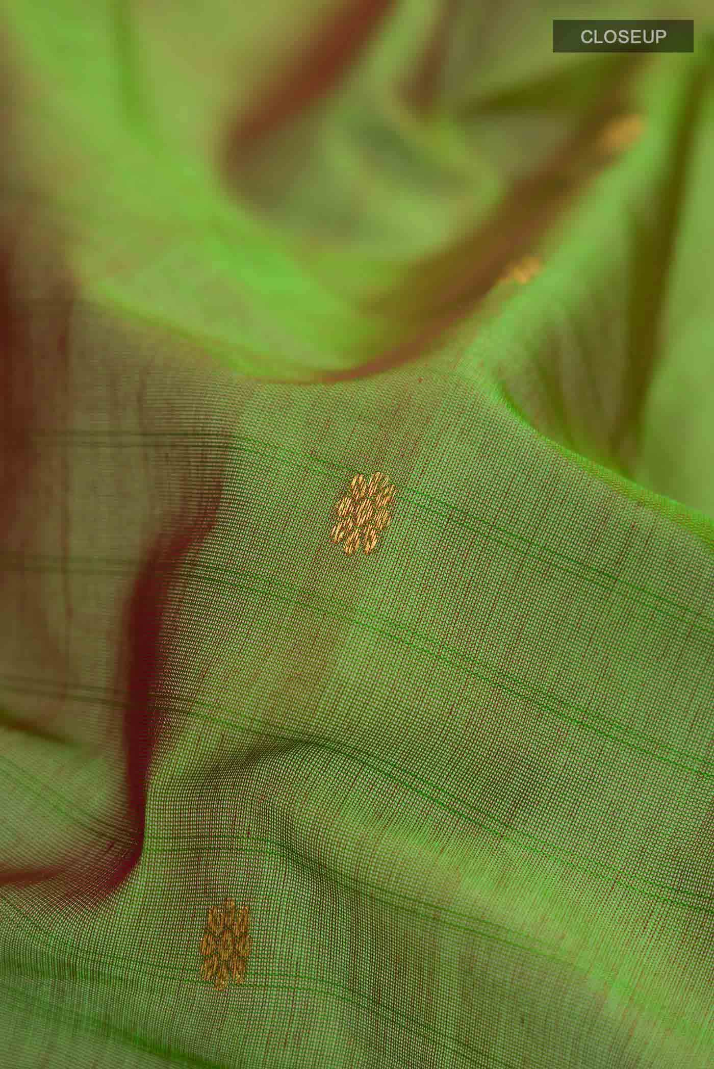 Green Gadwal Silk Cotton Saree