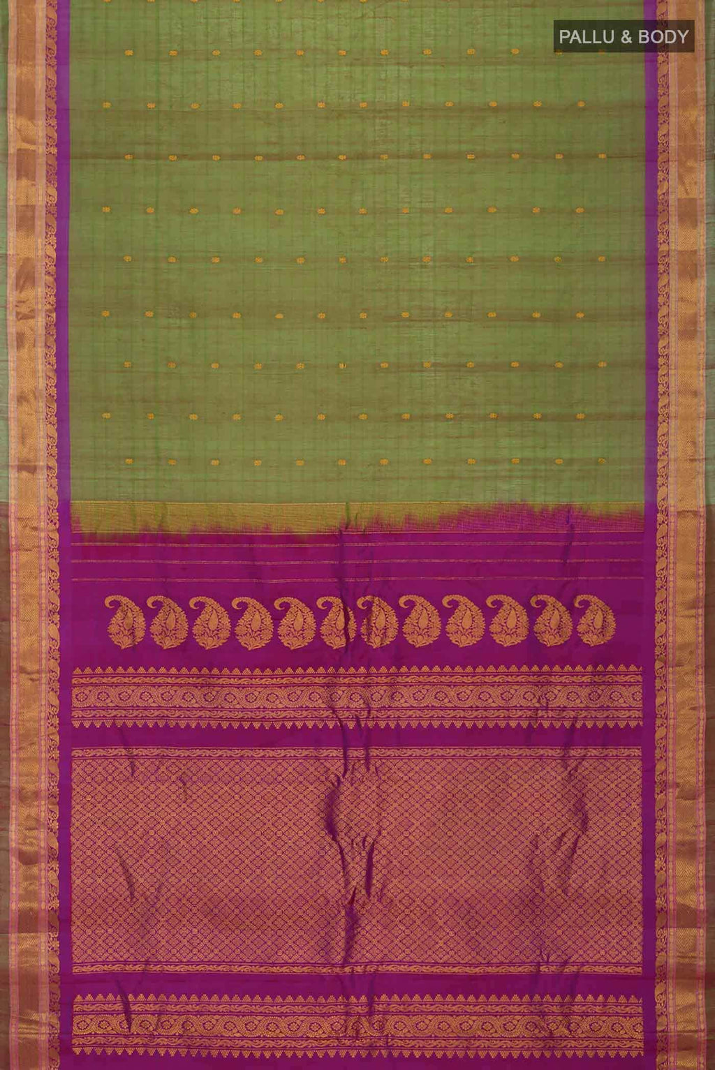 Green Gadwal Silk Cotton Saree