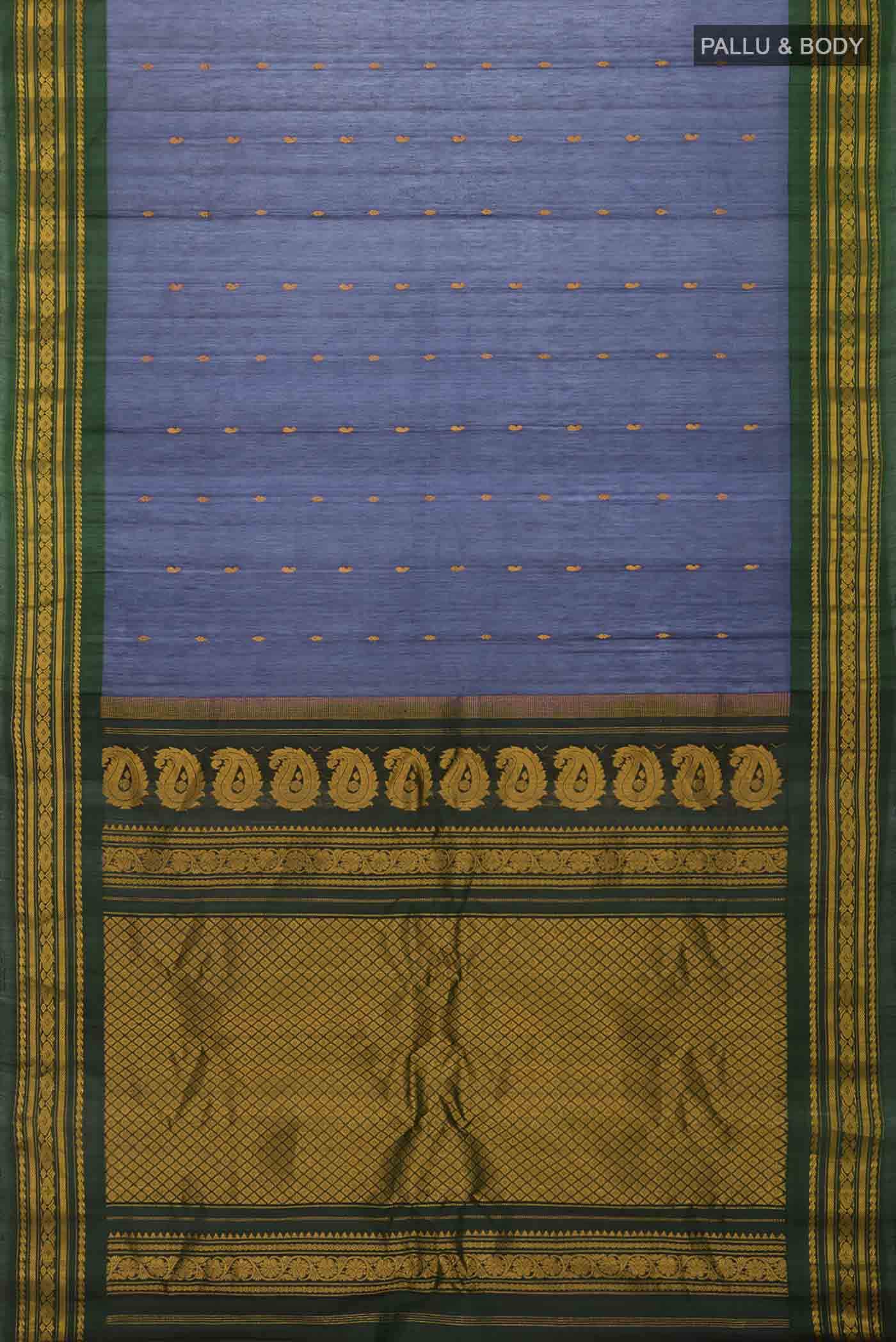Blue Gadwal Silk Cotton Saree