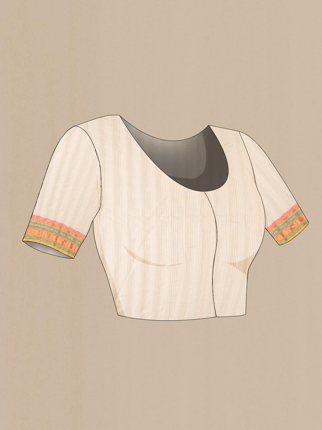 Cream Gadwal Silk Cotton Saree