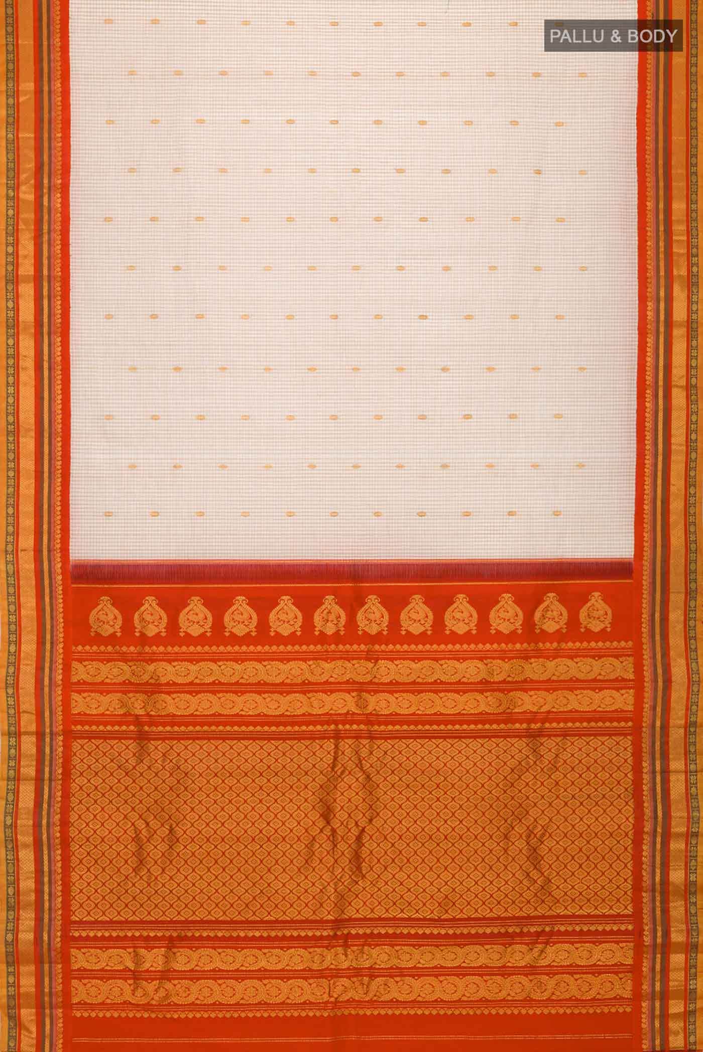 Cream Gadwal Silk Cotton Saree