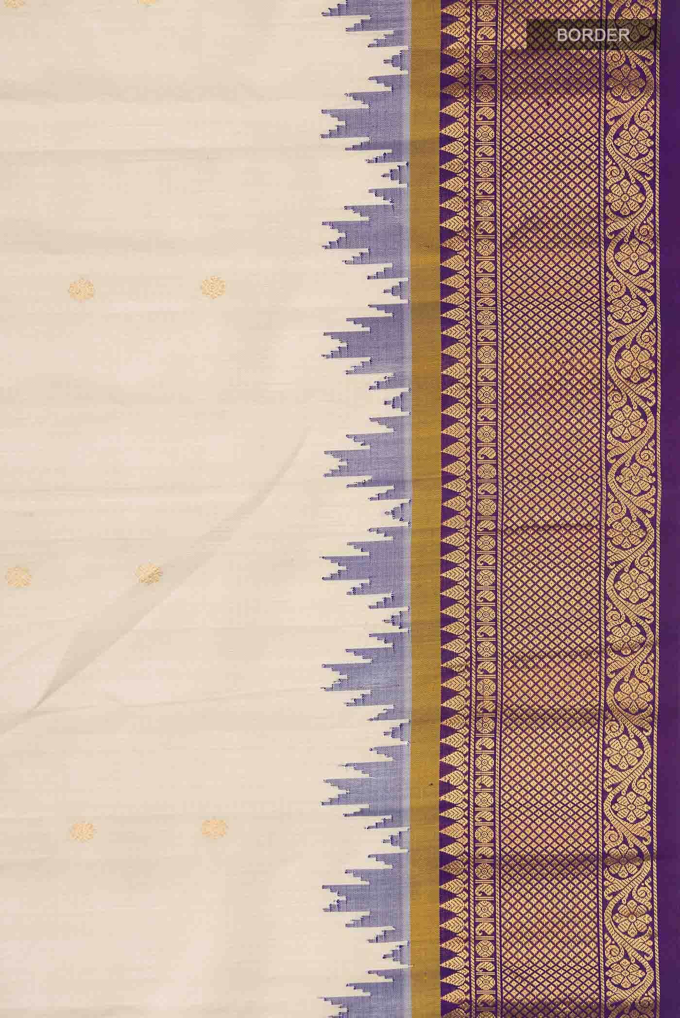 Beige Gadwal Silk Saree