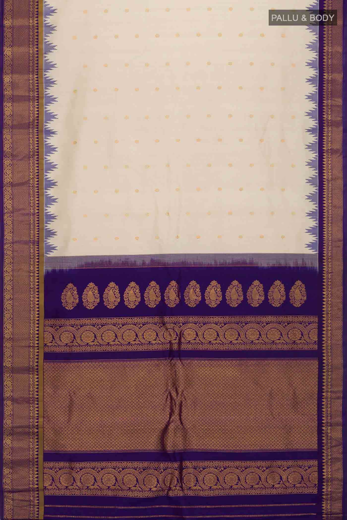 Beige Gadwal Silk Saree
