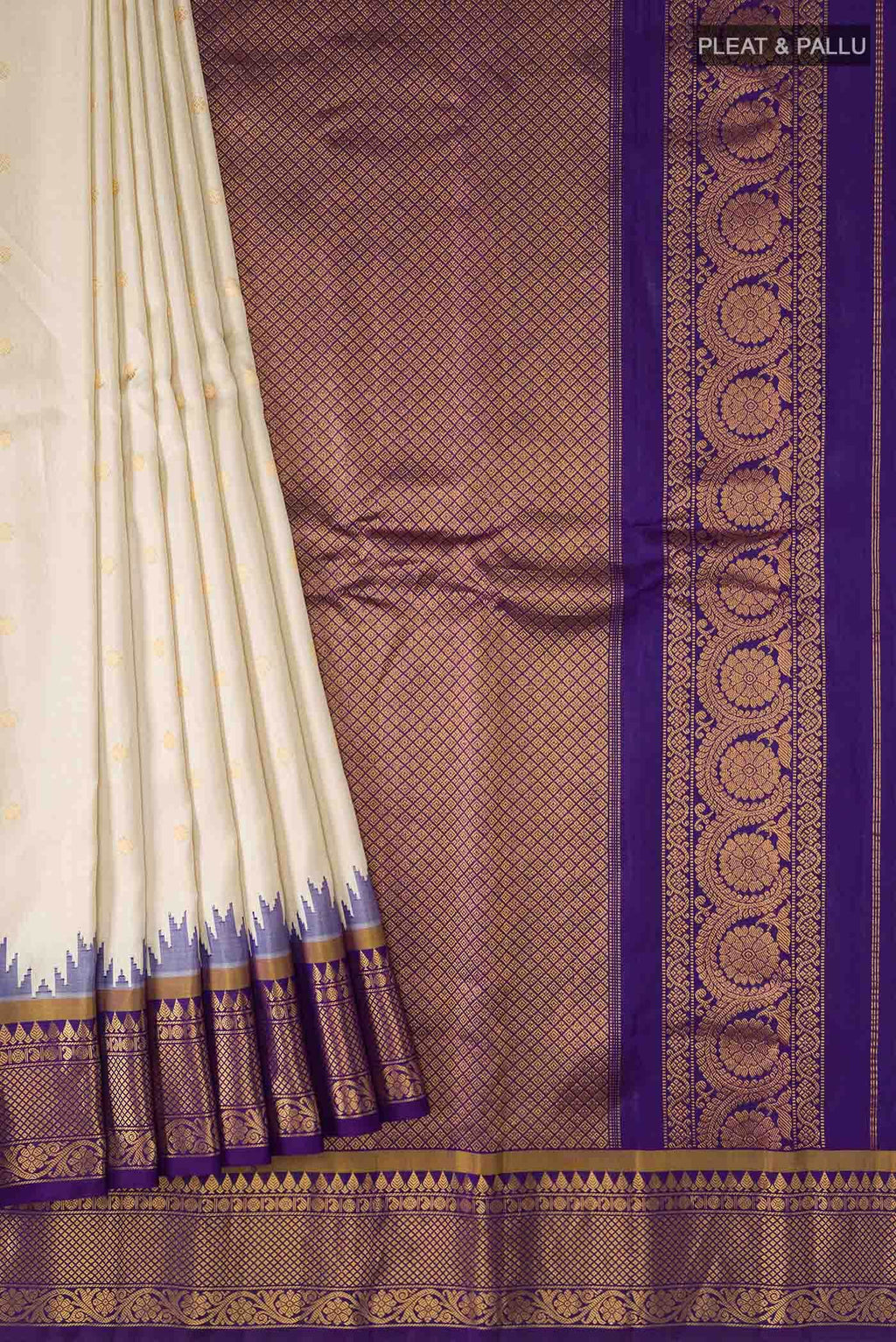 Beige Gadwal Silk Saree