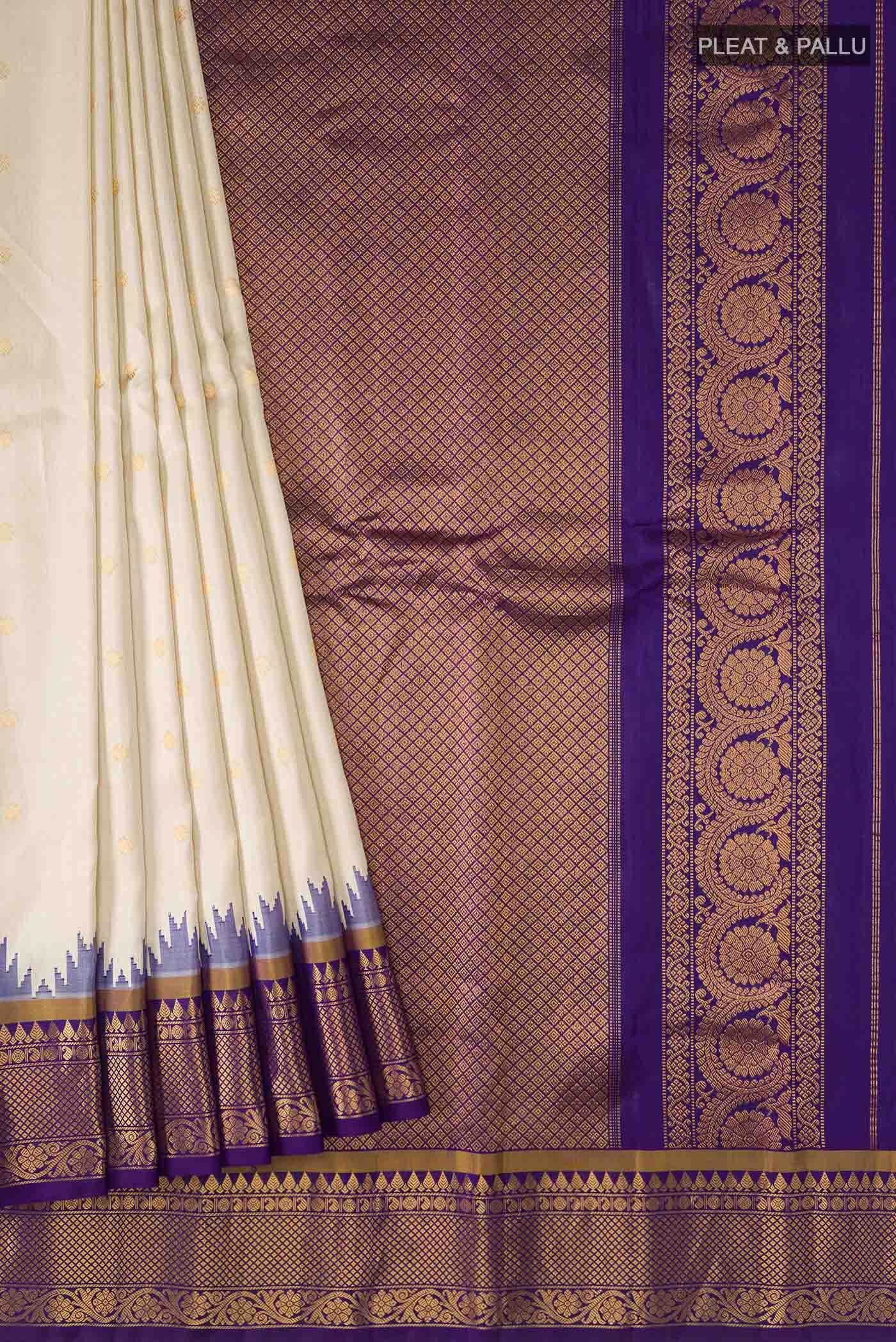Beige Gadwal Silk Saree