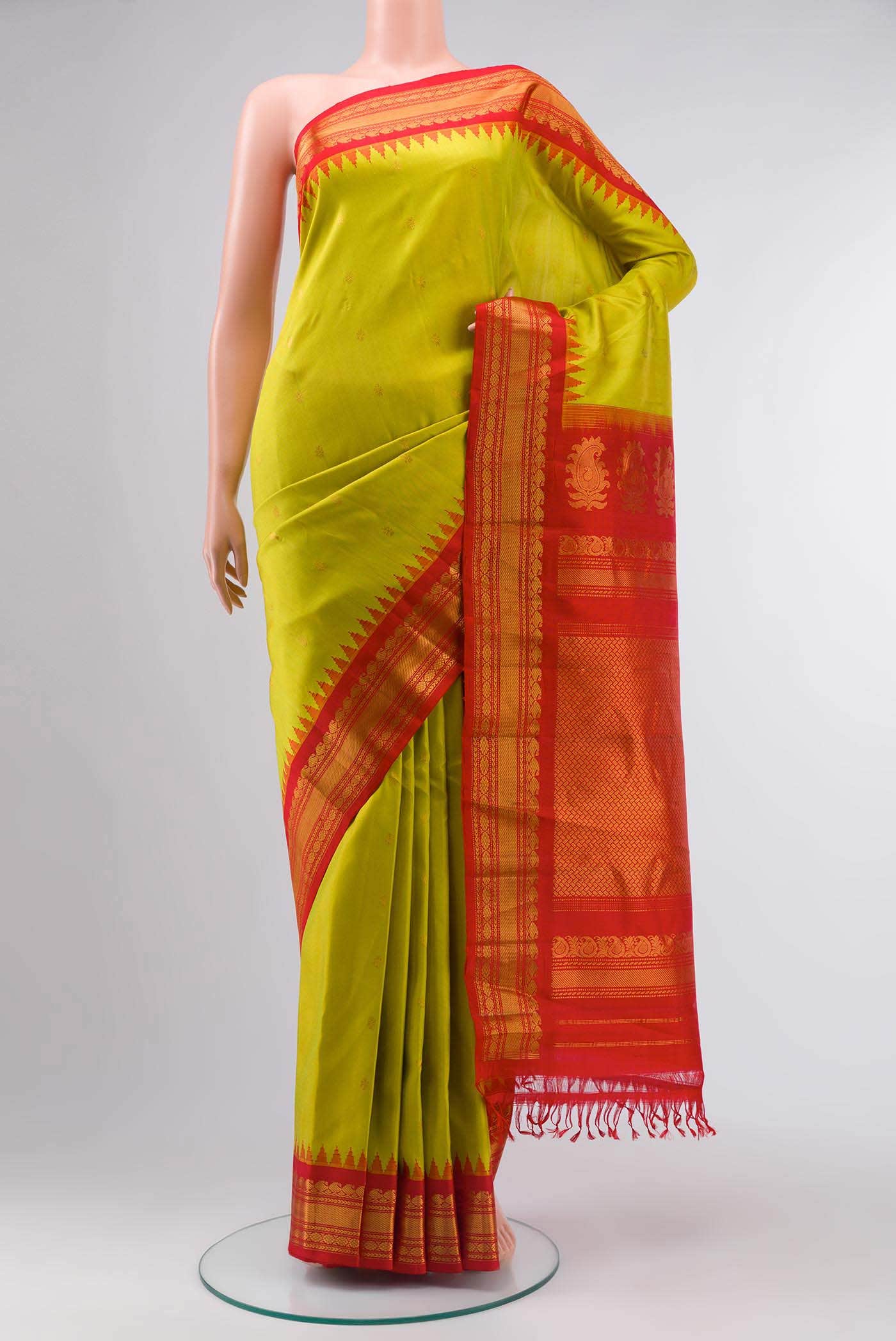 Green Gadwal Silk Saree