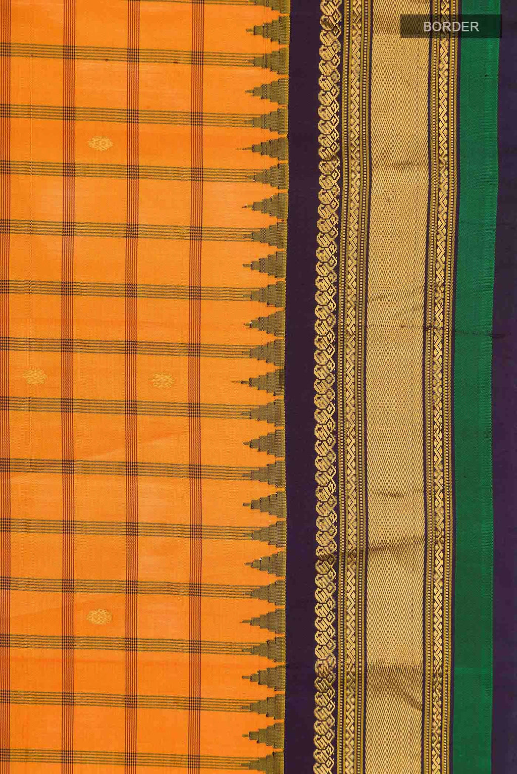 Orange Gadwal Silk Saree