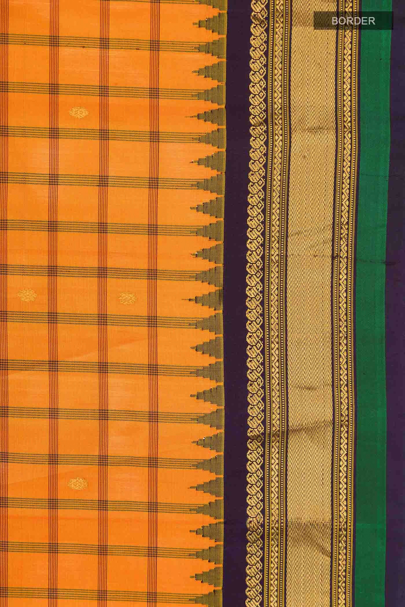 Orange Gadwal Silk Saree