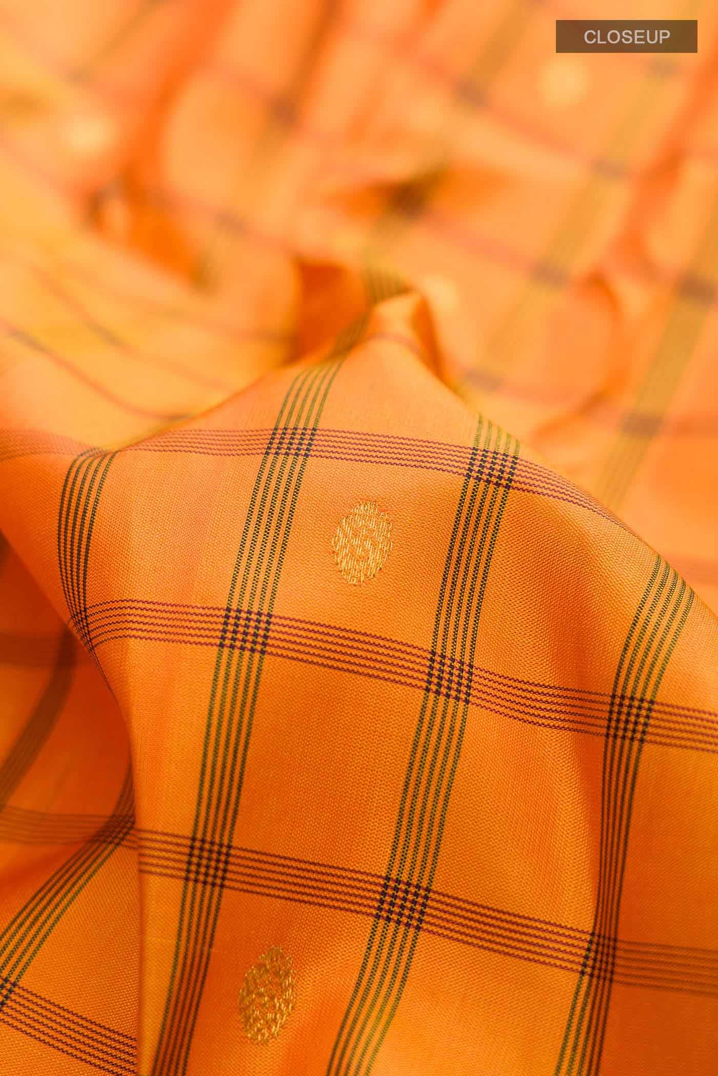 Orange Gadwal Silk Saree