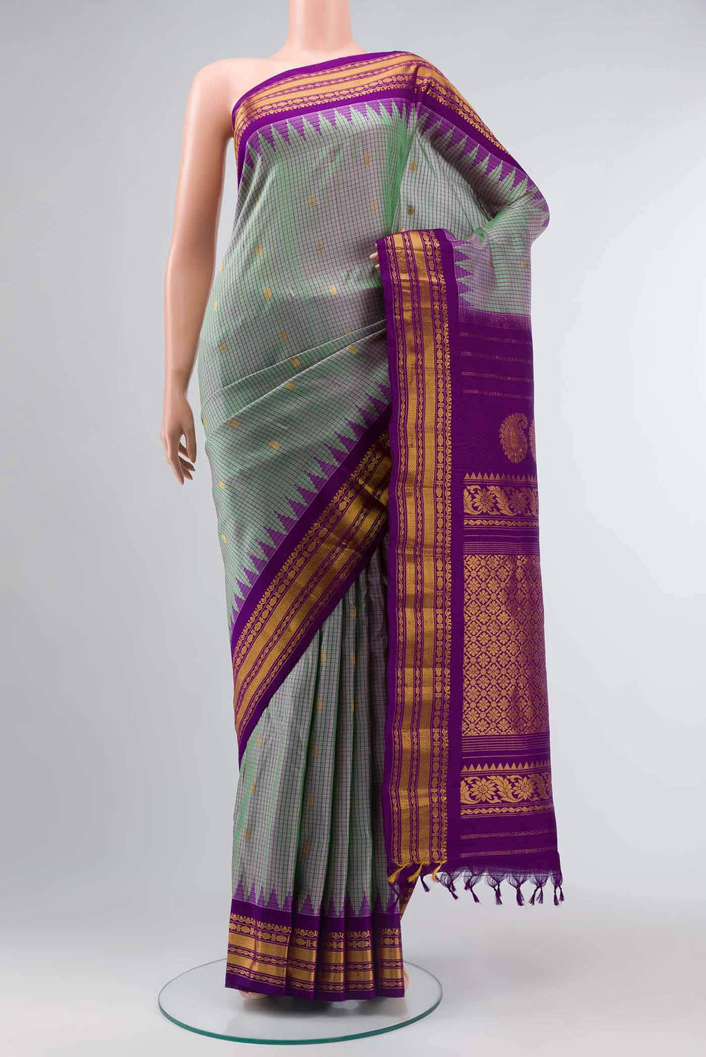 Green Gadwal Silk Saree