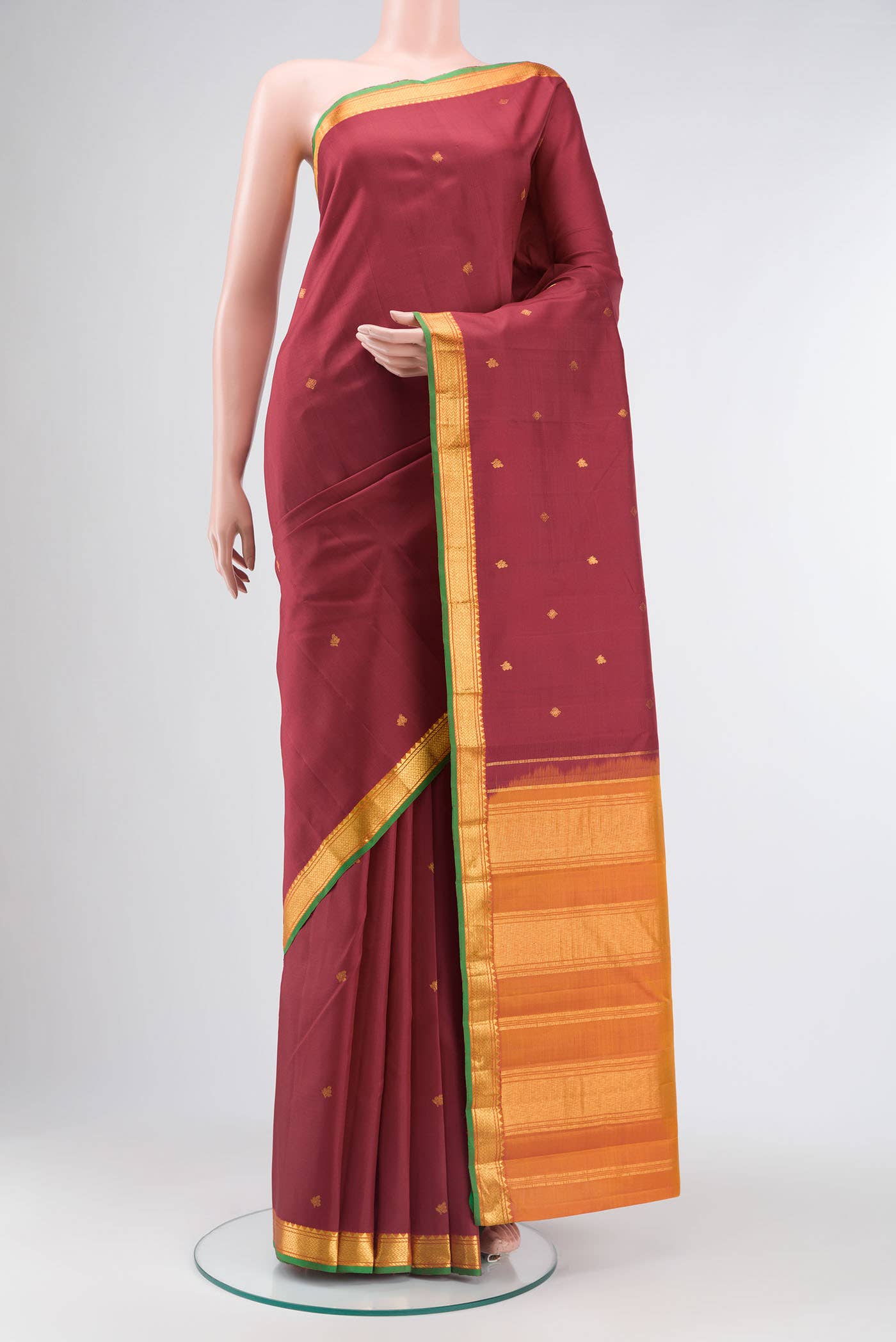 Maroon Kanchipuram Silk Saree