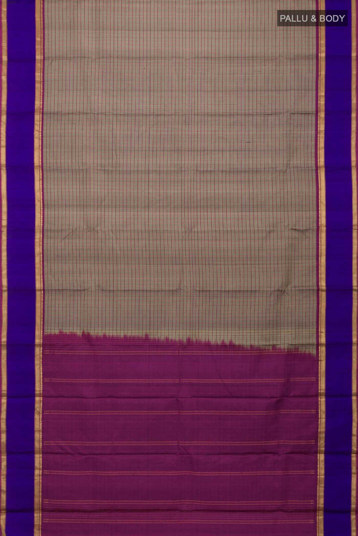 Grey Kanchipuram Silk Saree
