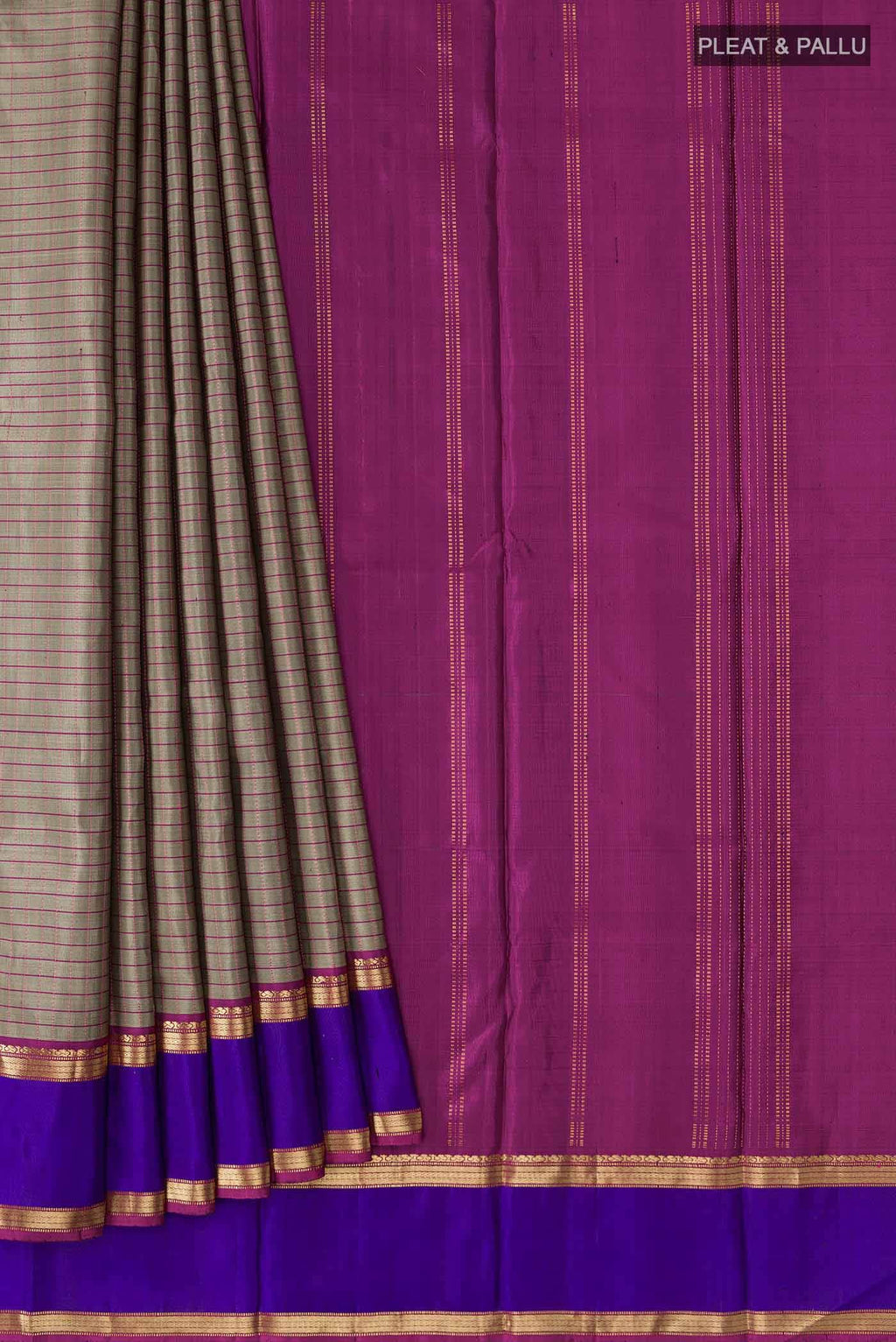 Grey Kanchipuram Silk Saree