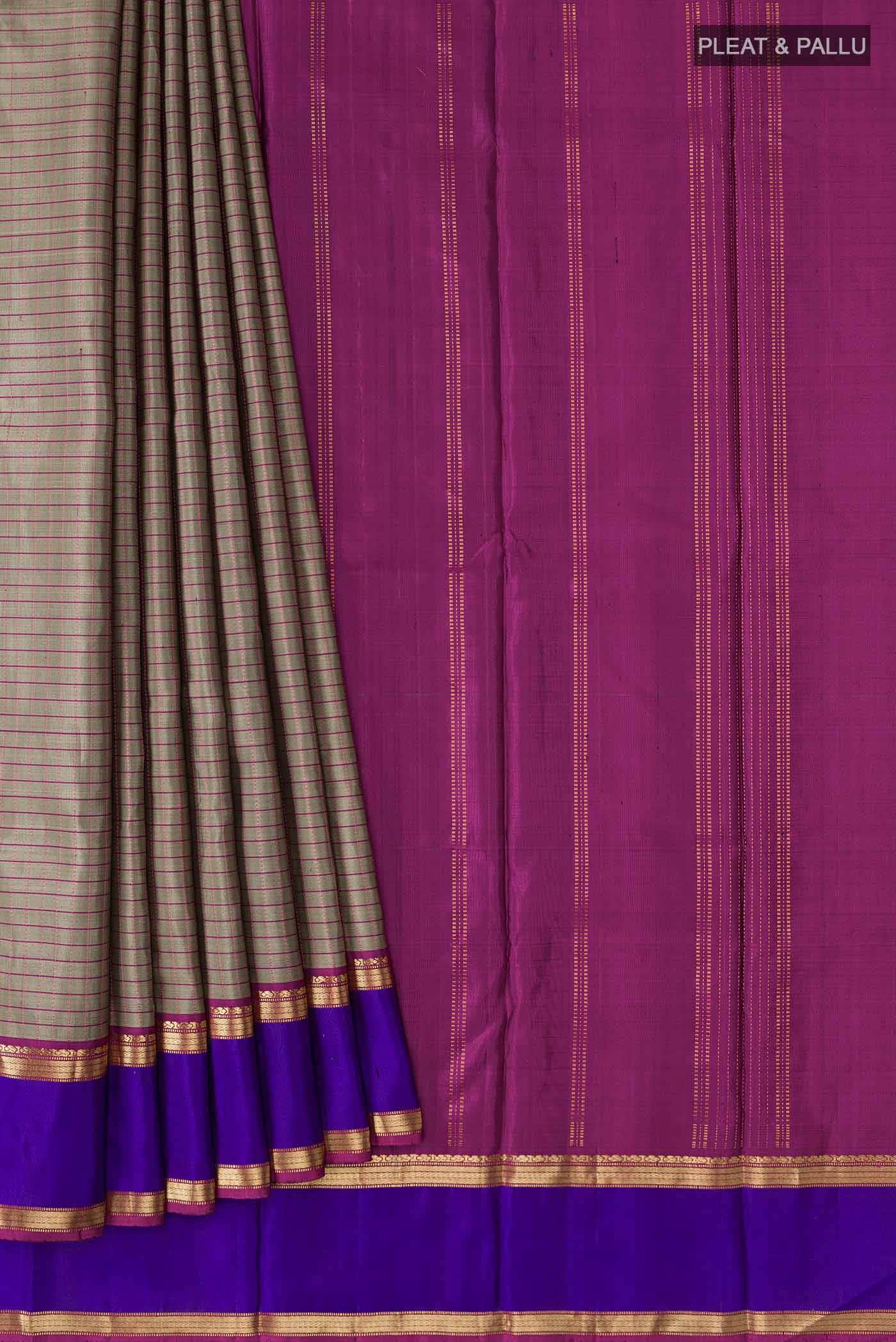 Grey Kanchipuram Silk Saree