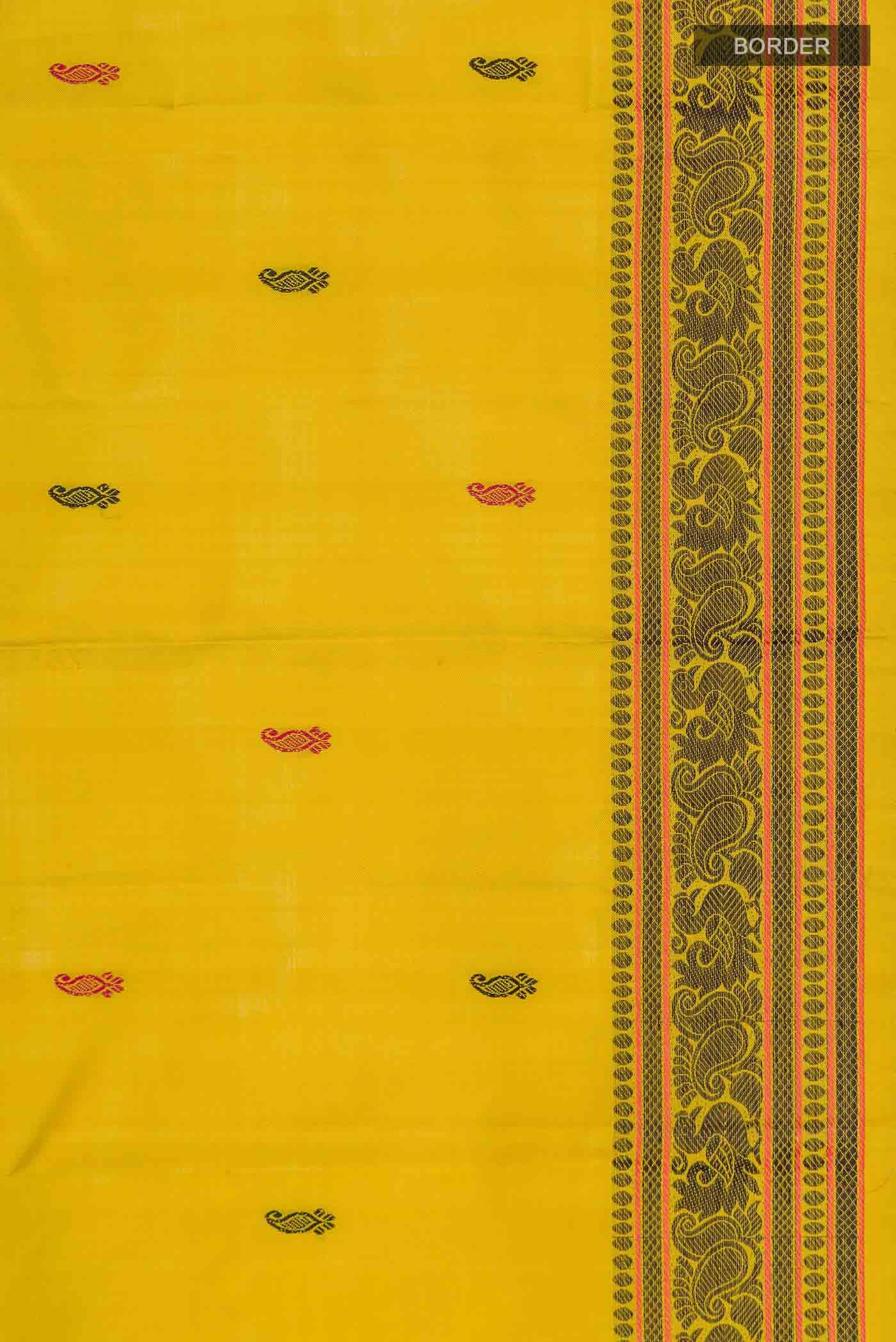 Yellow Kanchipuram Silk Saree