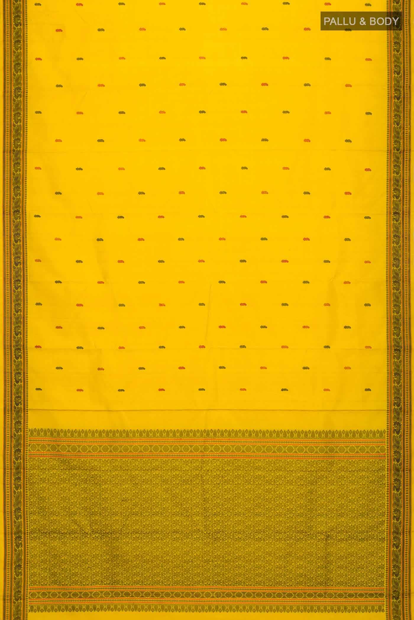 Yellow Kanchipuram Silk Saree