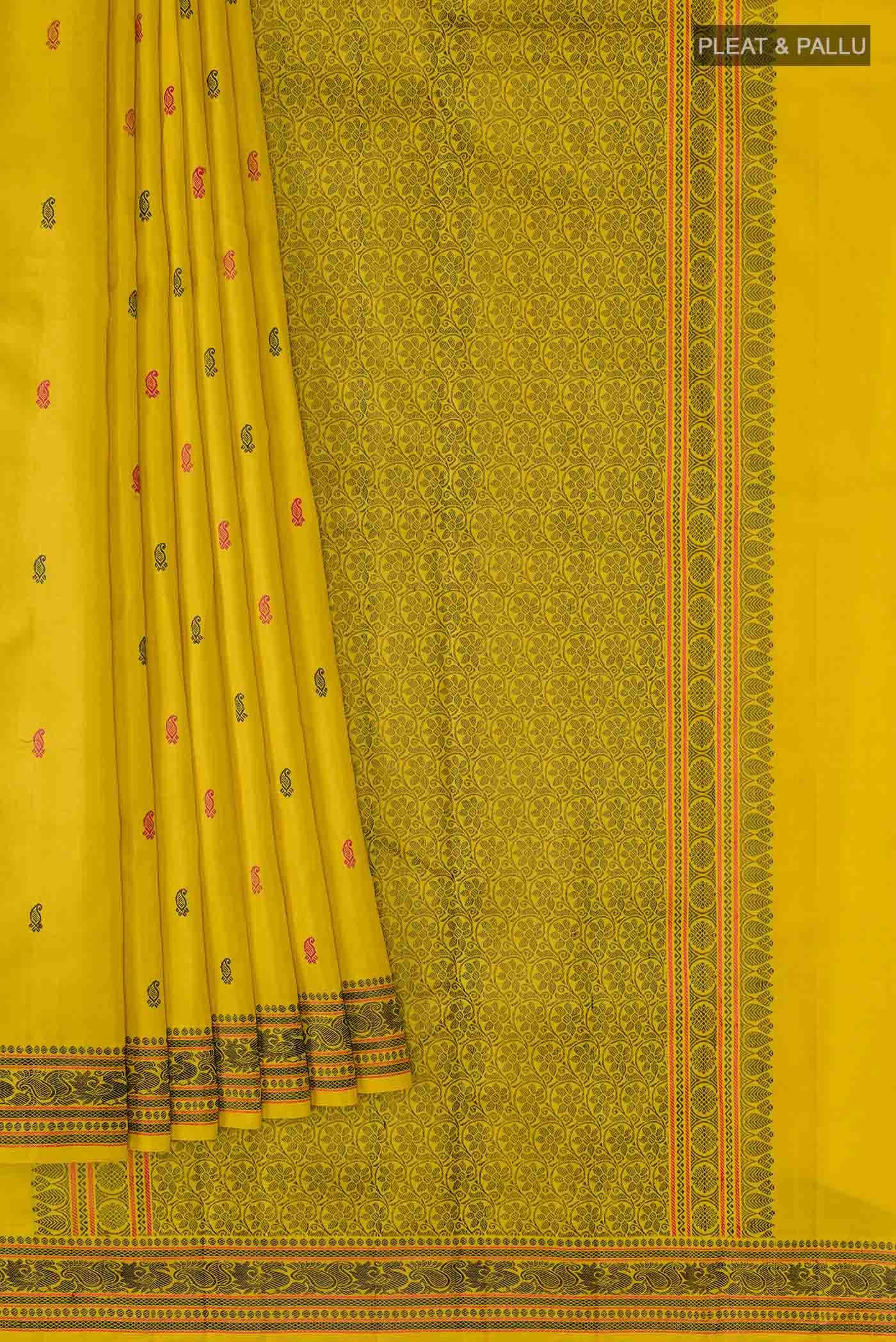 Yellow Kanchipuram Silk Saree