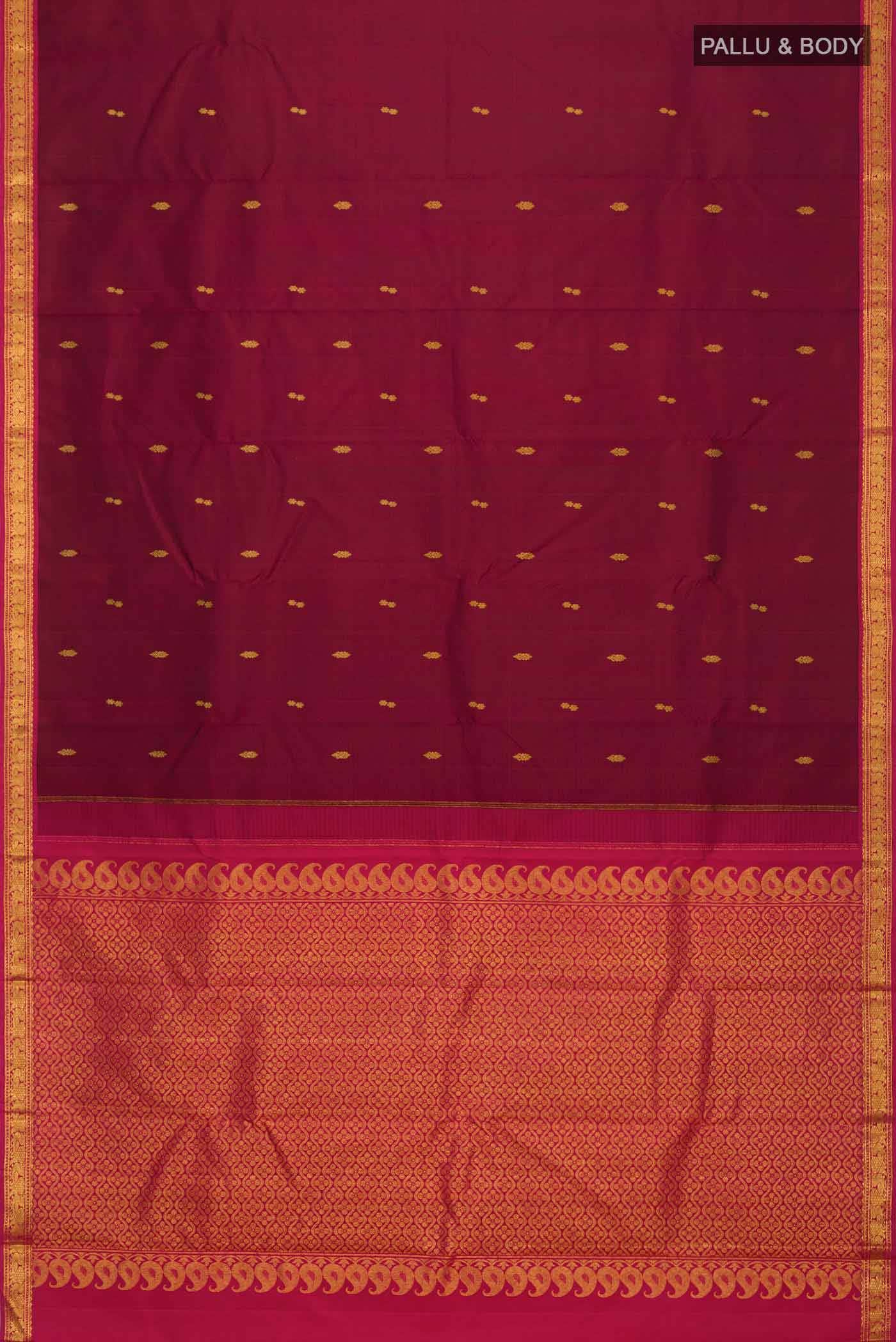Maroon Kanchipuram Silk Saree