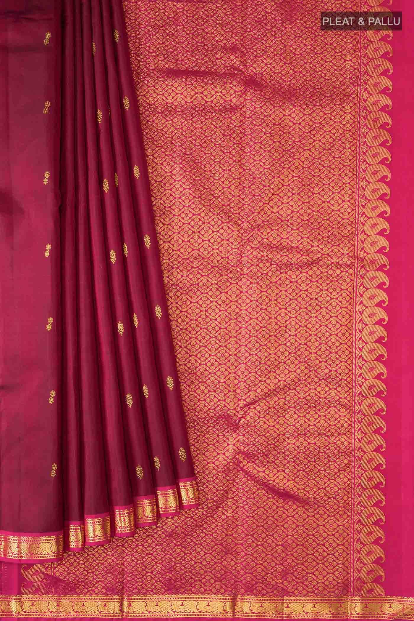 Maroon Kanchipuram Silk Saree