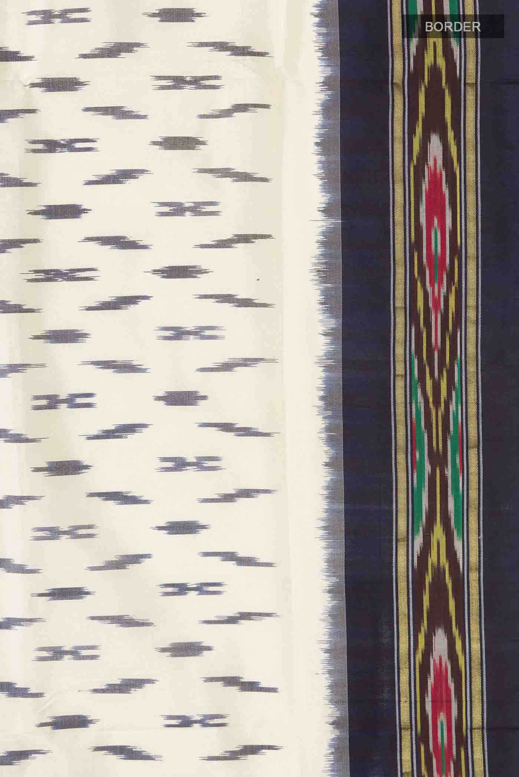 Cream Pochampally Silk Saree