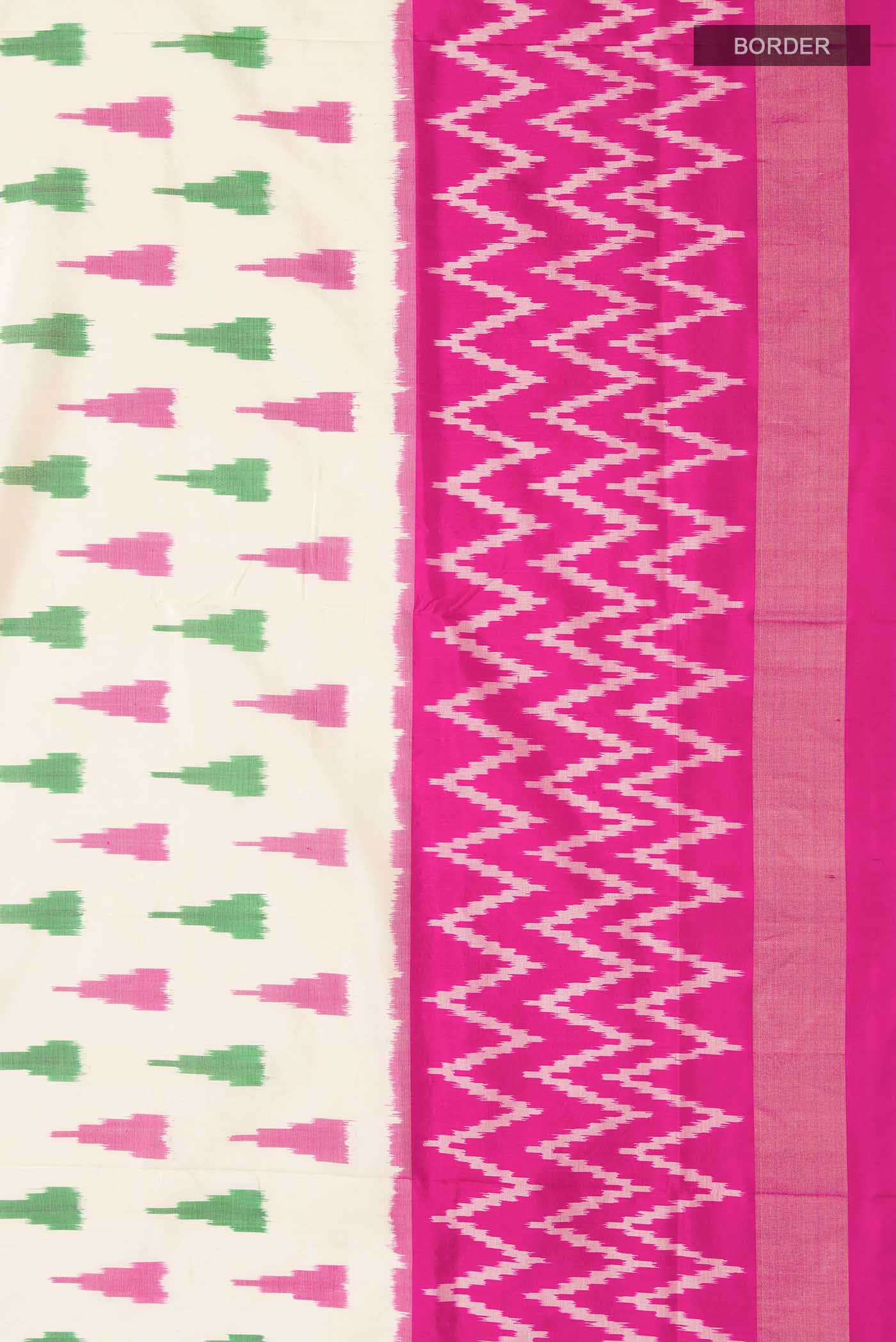 Cream Pochampally Silk Saree