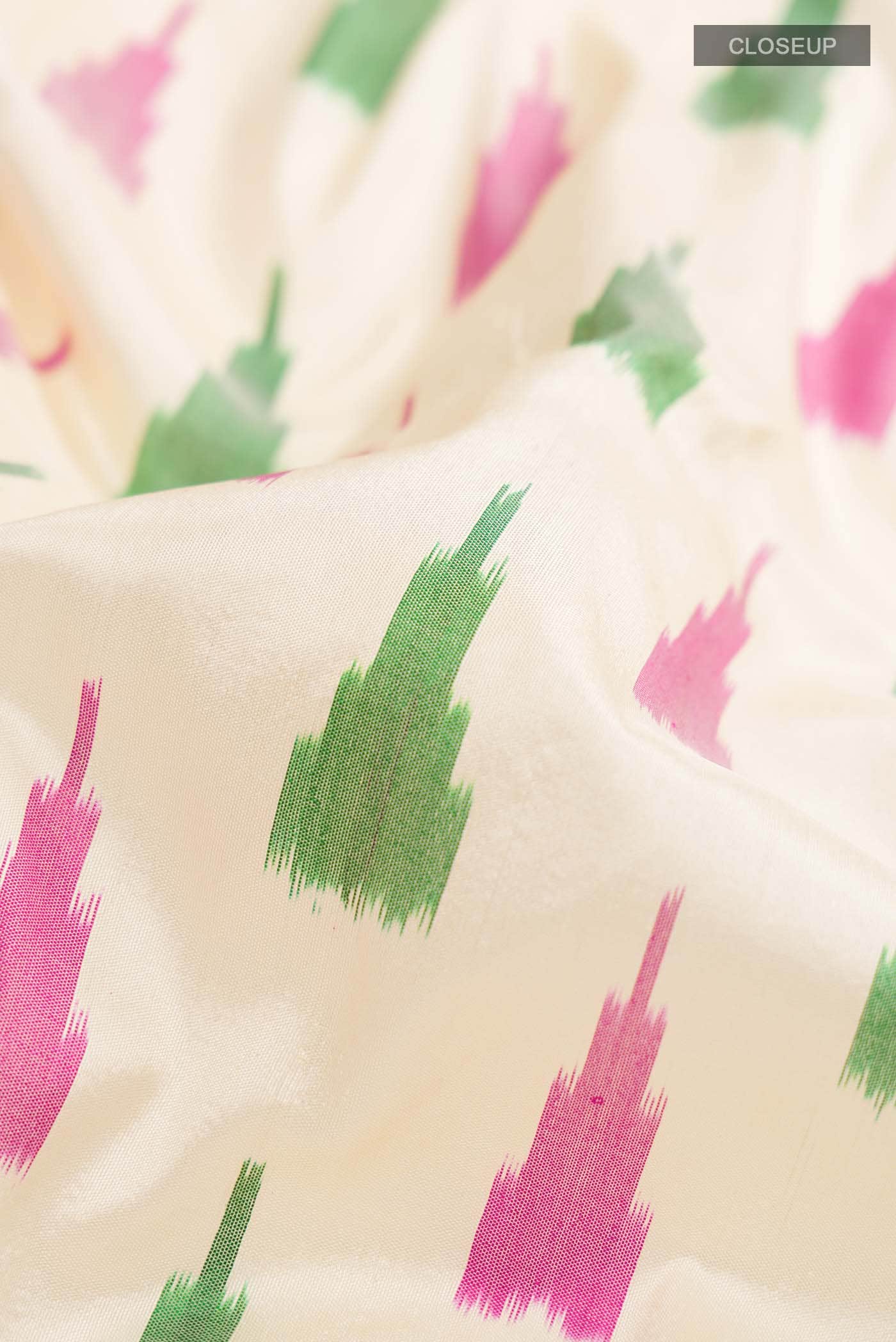 Cream Pochampally Silk Saree