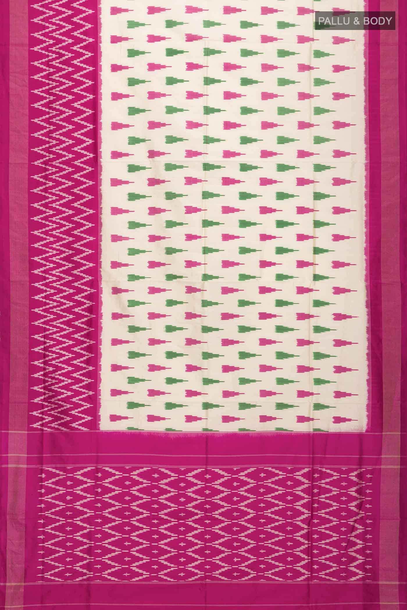 Cream Pochampally Silk Saree