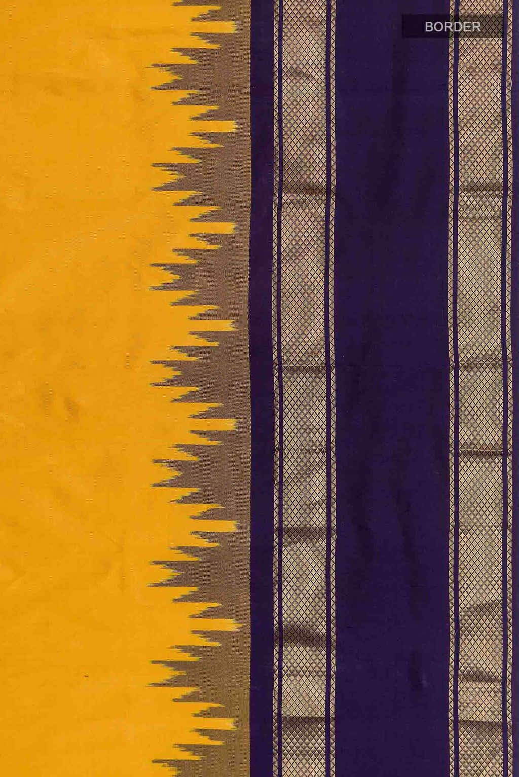 Yellow Pochampally Silk Saree