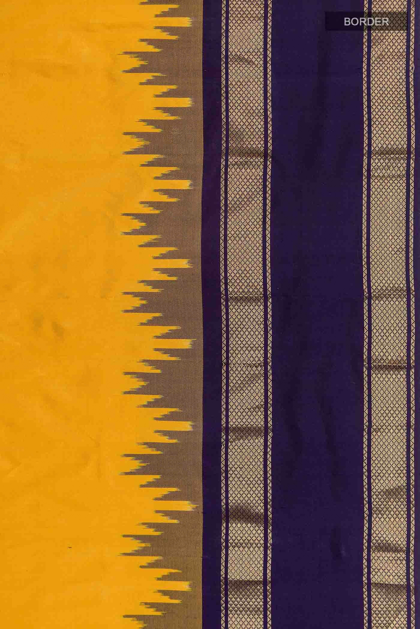 Yellow Pochampally Silk Saree